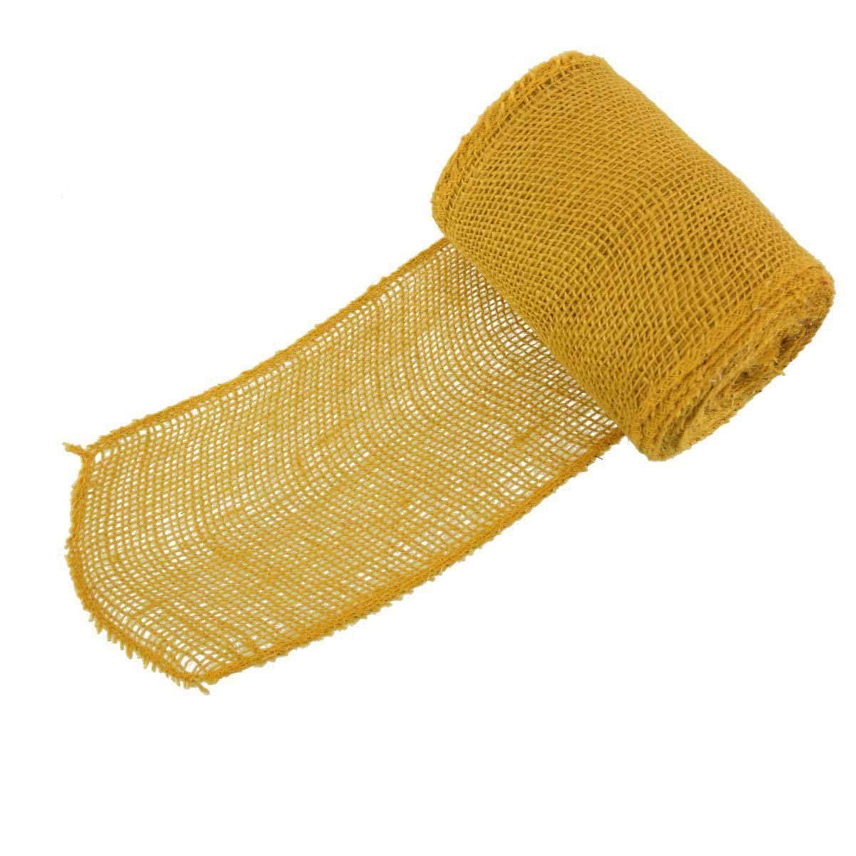 JubileeYarn Burlap Jute Craft Ribbon - 5.5 Inch x 10 Yards Natural Fiber Ribbon - Yellow DIY Decorative Ribbon (30 Rolls) - Perfect for Gift Wrapping, Wedding Decorations & Craft Projects