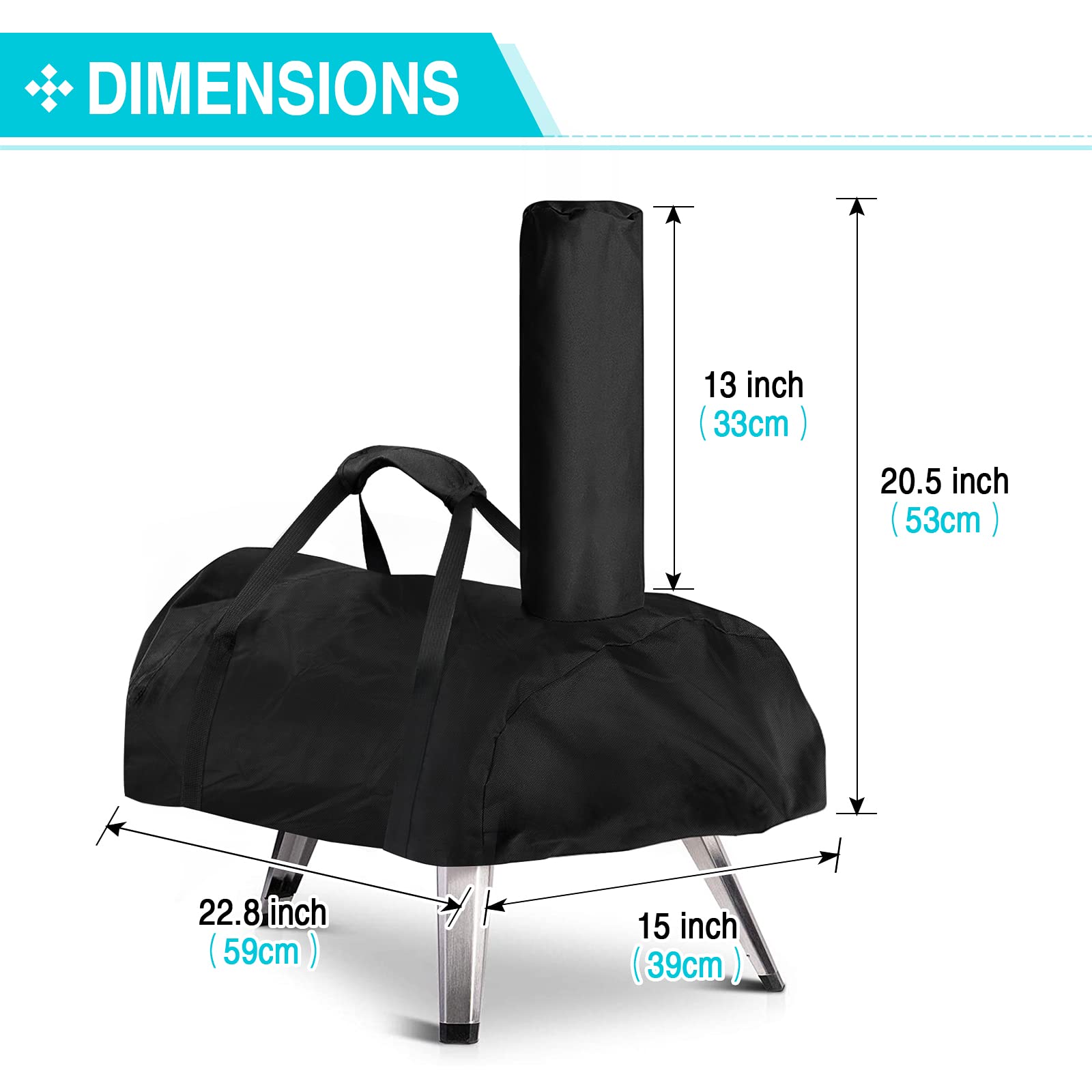 Waterproof Pizza Oven Cover for BIG HORN & Aidpiza 12 - Heavy Duty Outdoor Oven Accessories with Carry Handle - Perfect for Backyard, Camping, and Picnic Use