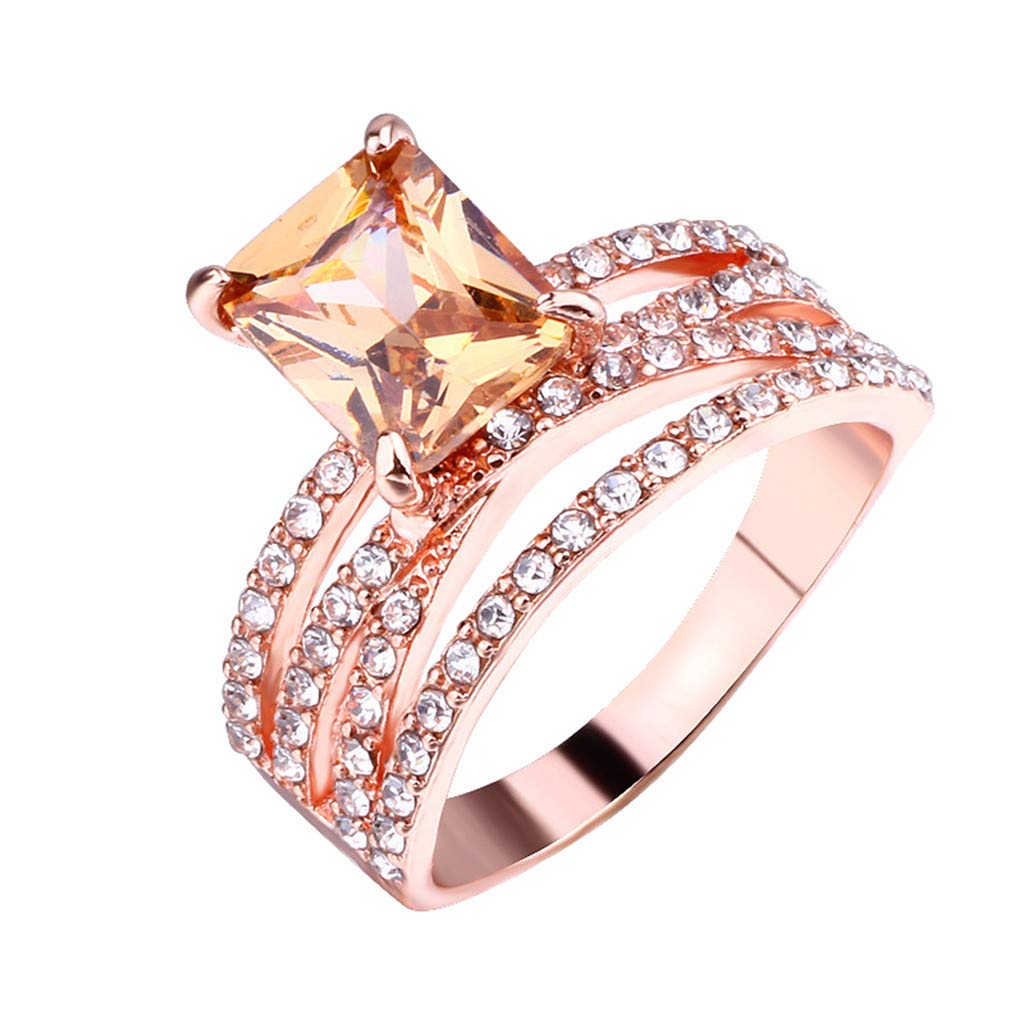 Elegant Rose Gold Diamond Ring for Women - Simple Geometric Thin Band Jewelry - Perfect for Weddings, Anniversaries & Everyday Wear