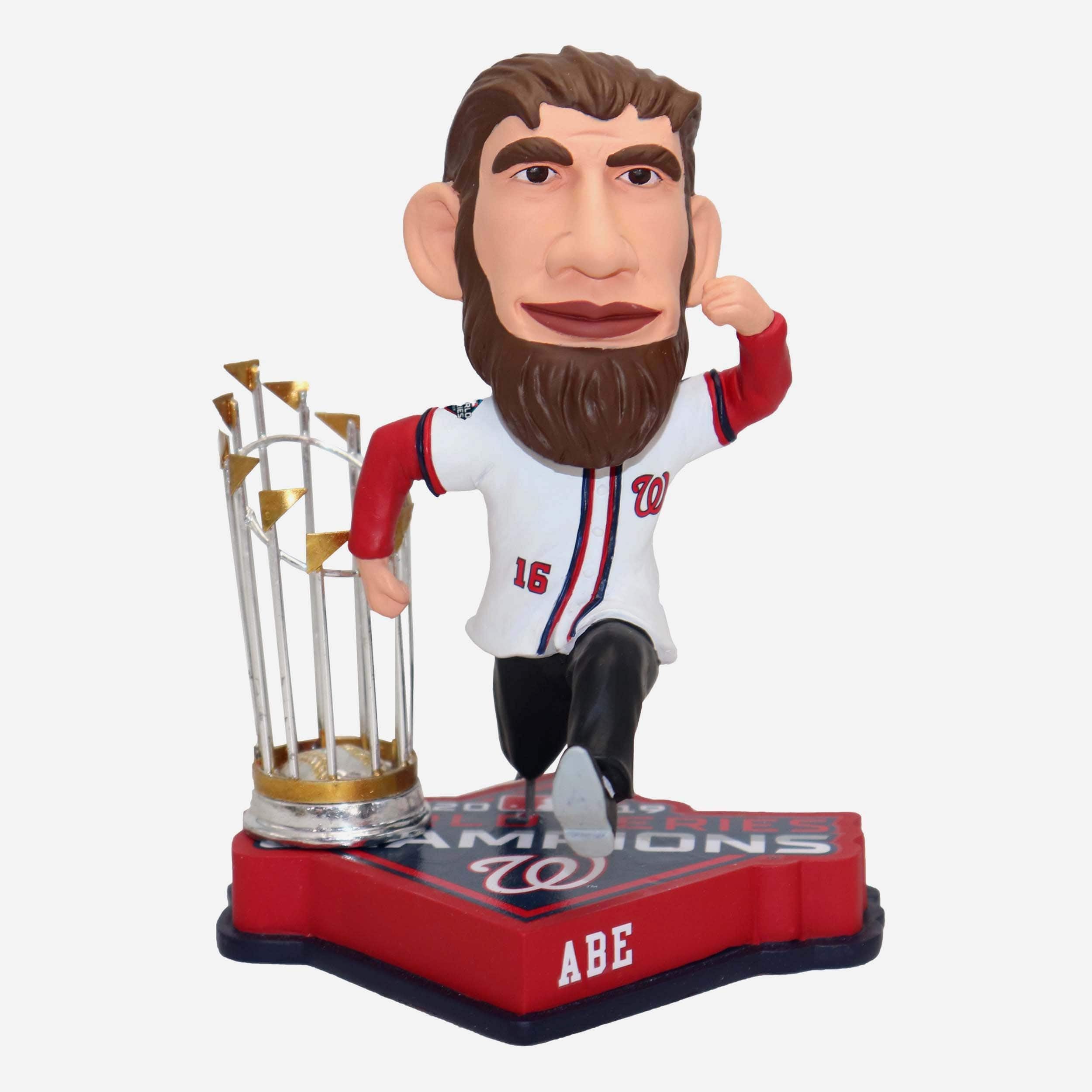 FOCO Abraham Lincoln Washington Nationals 2019 World Series Champions Bobblehead - Officially Licensed MLB Collectible - Perfect for Baseball Fans, Sports Memorabilia Collectors, and Home/Office Decor