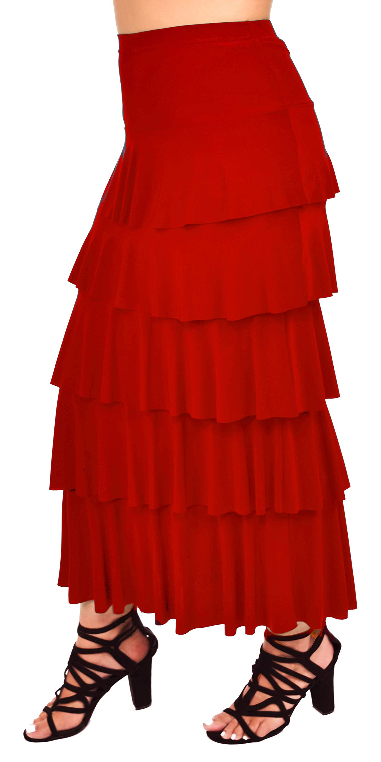 Boho Waterfall Tiered Maxi Skirt for Women - Regular & Plus Sizes | Flowy Layered Long Skirt for Beach, Festival & Summer Outfits