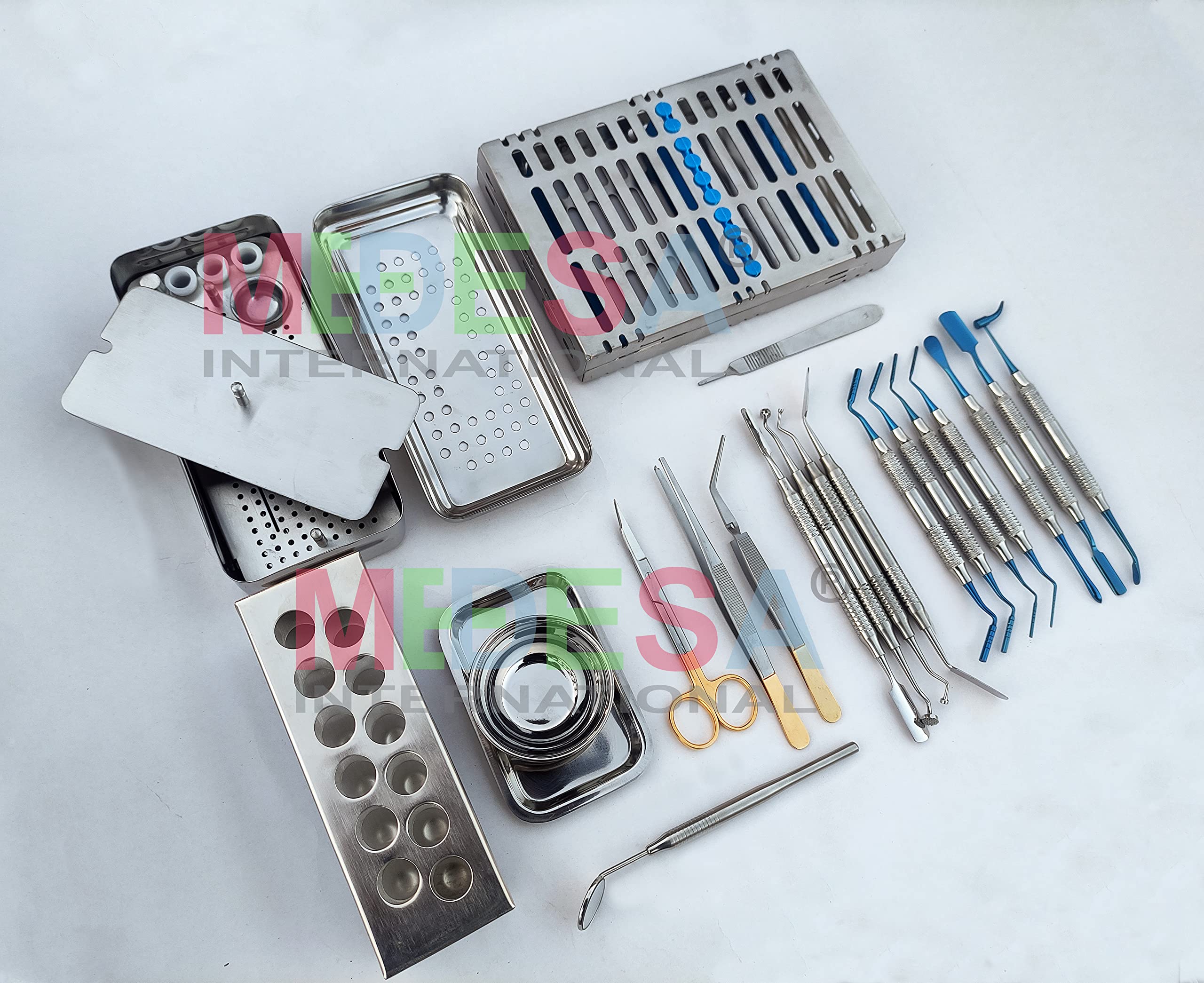 MEDESA 21-Piece Dental PRF & GRF Box System Kit with Bone Grafting Carrier & Explorer Instruments - Professional Dental Surgery Tools for Implants, Periodontal Therapy & Oral Regenerative Procedures