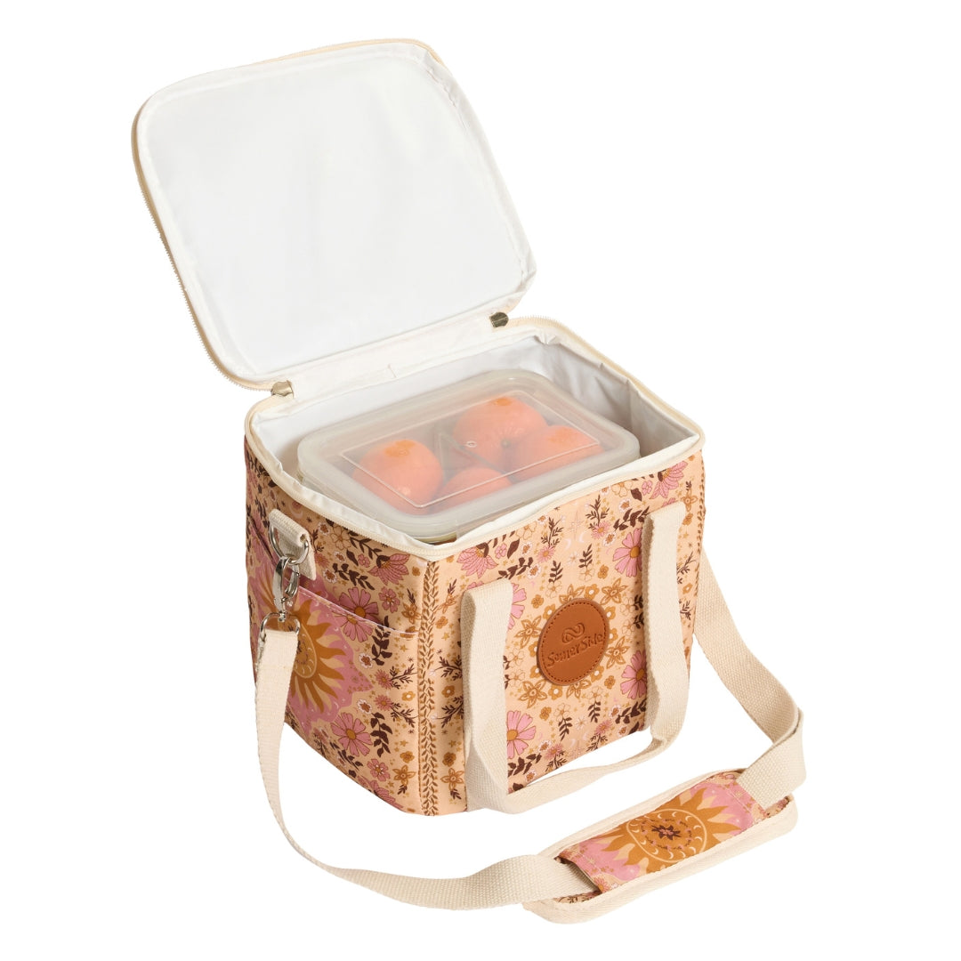 Boho Style Mini Cooler Bag - Portable Insulated Picnic Cooler for Beach, Camping & Outdoor Adventures - Perfect for Drinks, Snacks & Lunch Storage