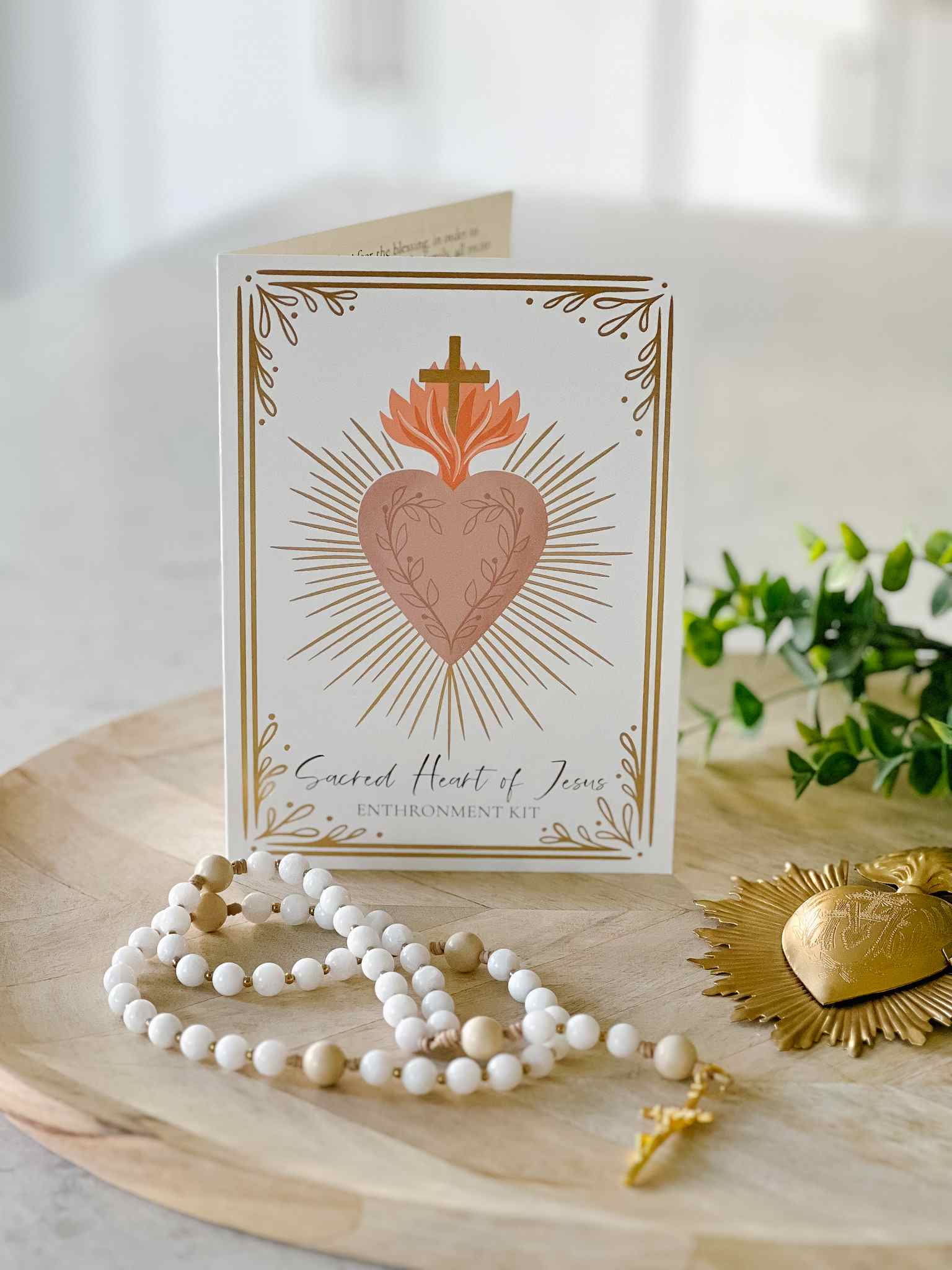 Sacred Heart Enthronement Kit - Catholic Home Altar Set for Prayer & Devotion - Perfect for Family Worship & Religious Decor