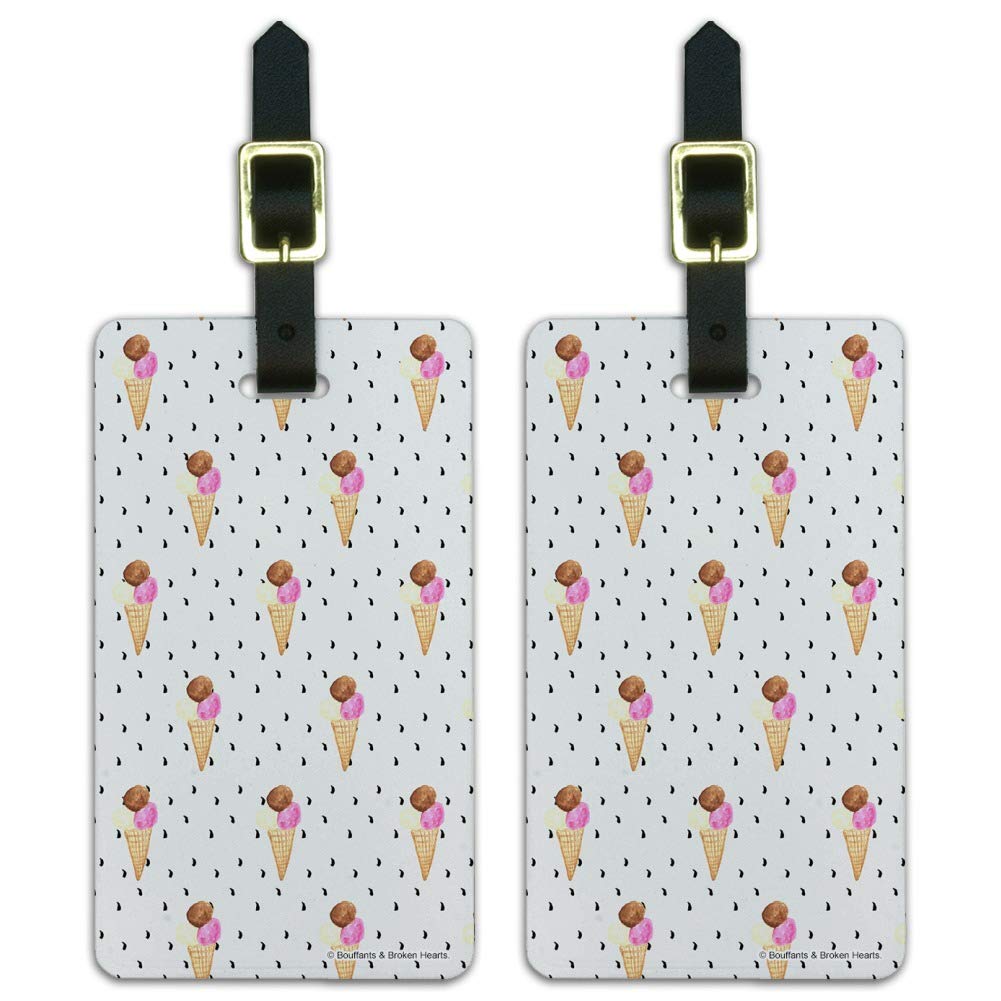 Premium Ice Cream Waffle Cone Shaped Luggage ID Tags - 2 Pack Fun Travel Accessories for Suitcases & Carry-On Bags - Perfect for Vacations, Cruises, and Air Travel