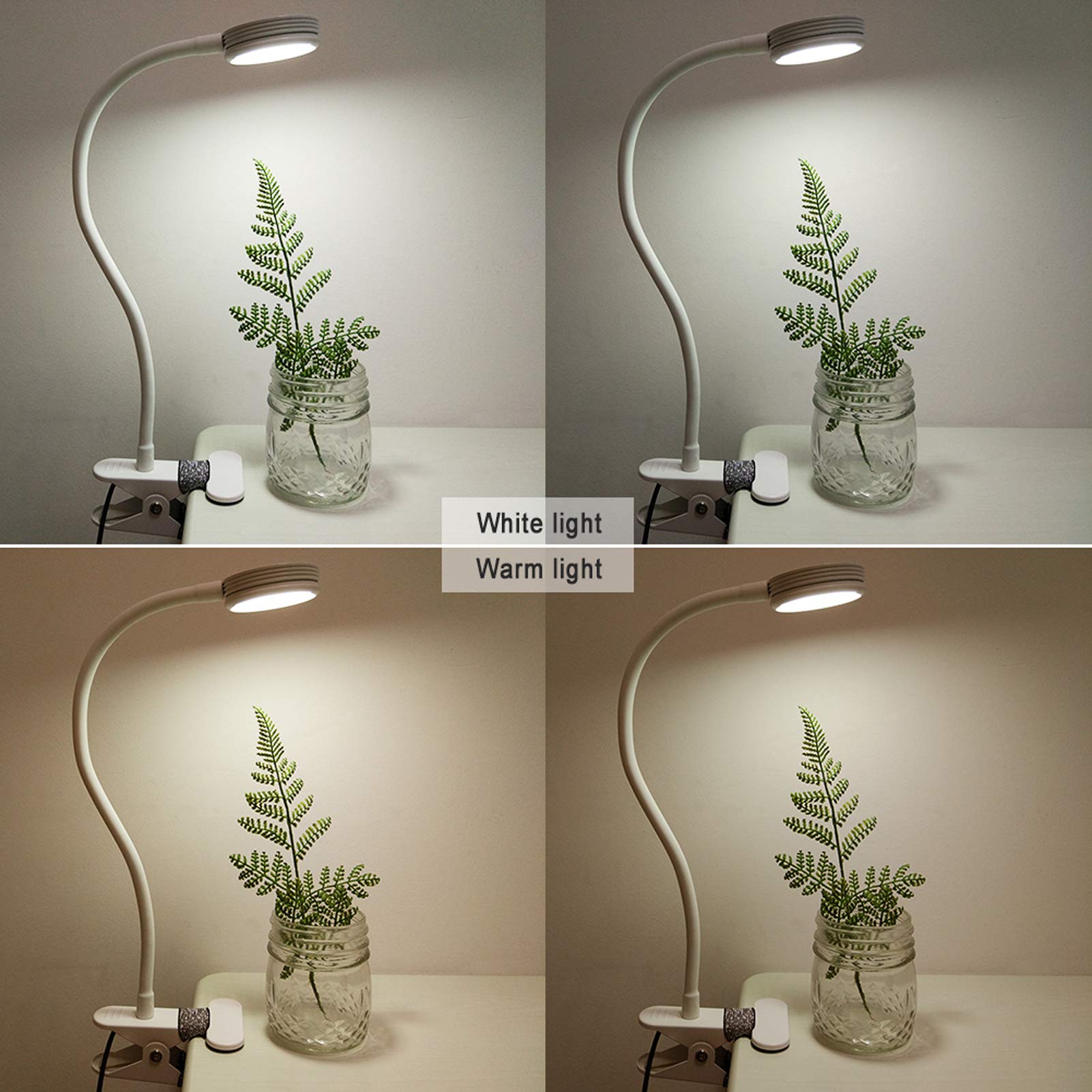 LEPOWER 5W LED Clip On Reading Light with Adjustable Gooseneck - Perfect for Books, Pianos, Office & Nightstand Use