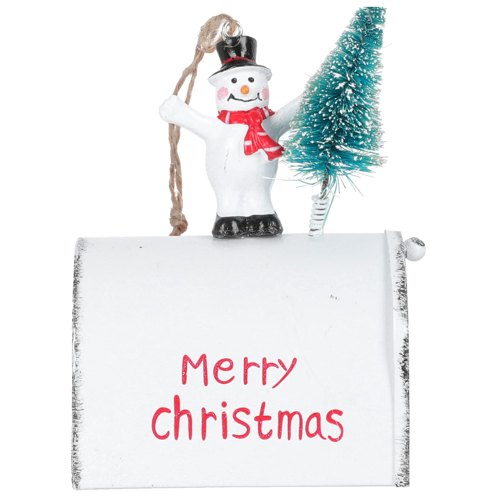 PRETYZOOM Christmas Tinplate Mailbox - Holiday Cookie Storage Tin Canister for Biscuits & Jewelry - Christmas Tree Hanging Decoration for Festive Home Decor