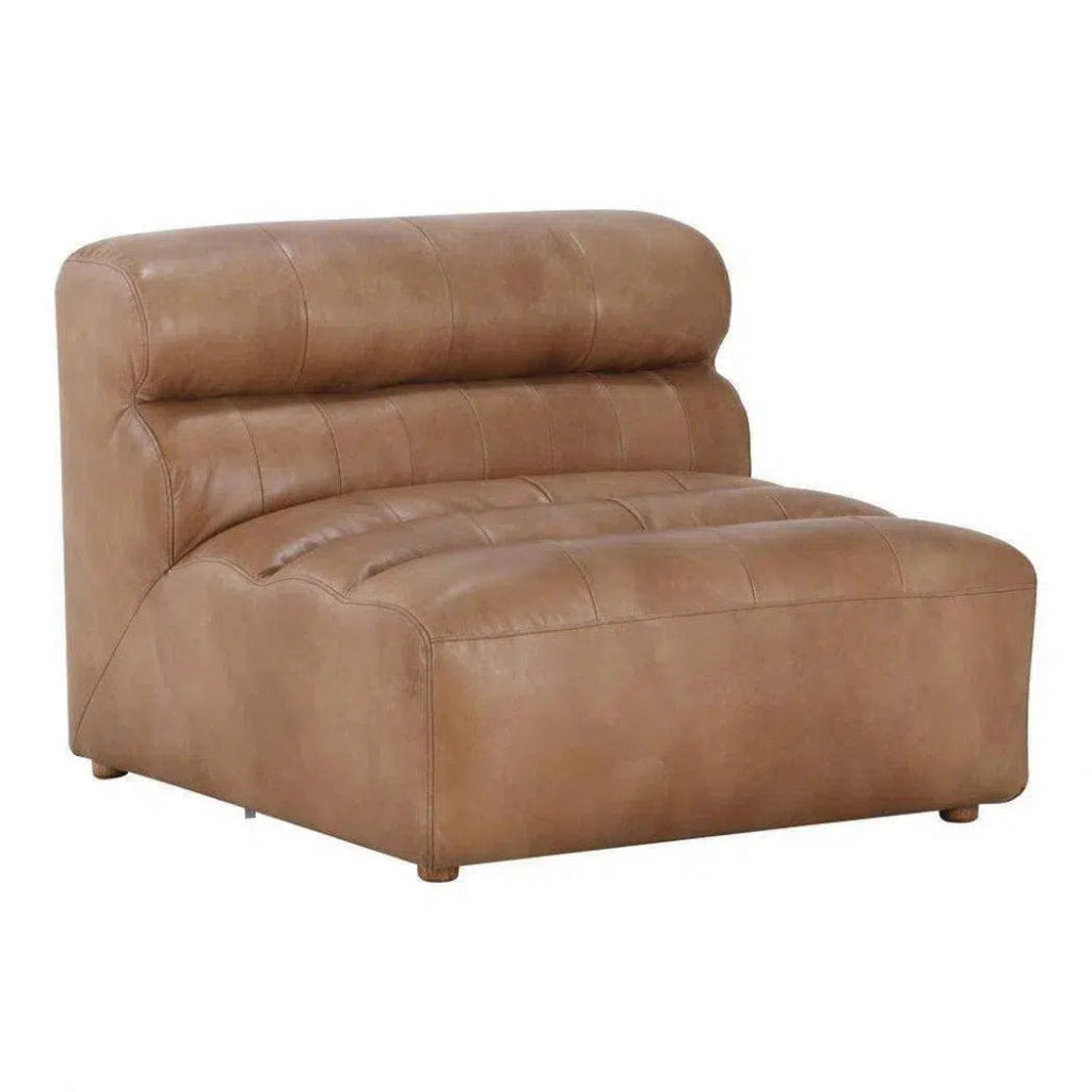 3PC Set Tan Leather Reversible Modular Sofa - Modern Sectional Couch for Living Room, Lounge & Office - Soft & Durable Faux Leather Sofa Set with Reversible Chaise