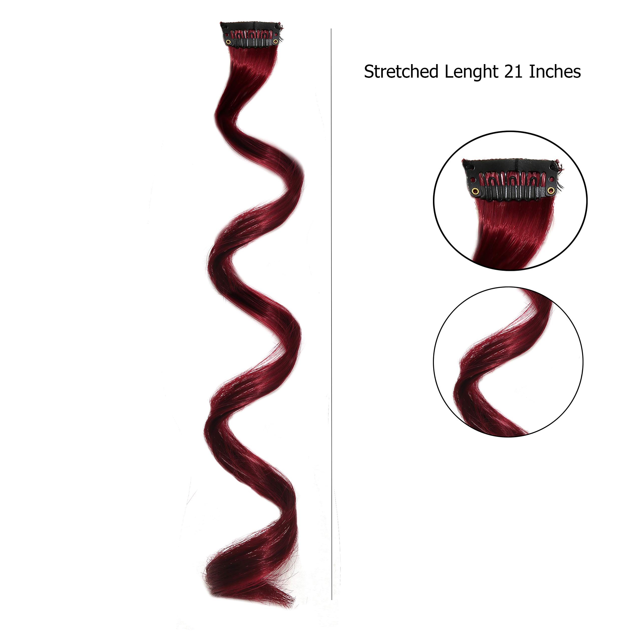 Rapidsflow® Real Human Hair Clip-in Extensions & Colored Streaks for Women & Girls - Perfect for Highlighting, Styling & Party Looks (4754)