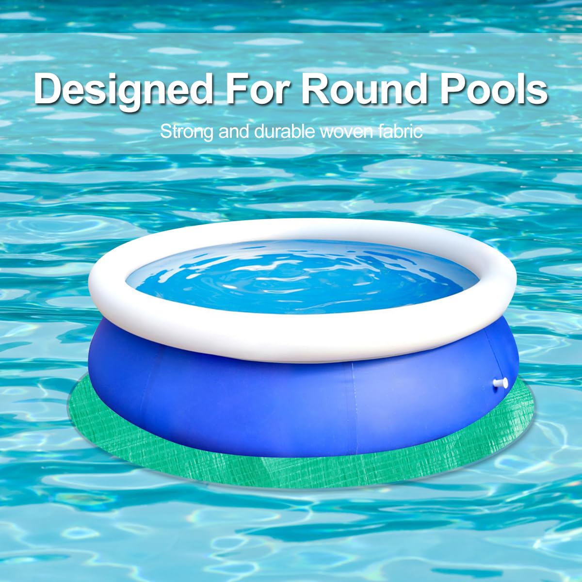 12 Ft Heavy Duty Round Swimming Pool Ground Cloth - Durable Above Ground Pool Liner Pad & Protector Mat for Inground/Above Ground Pools - Perfect for Backyard, Lawn Protection & Summer Pool Parties