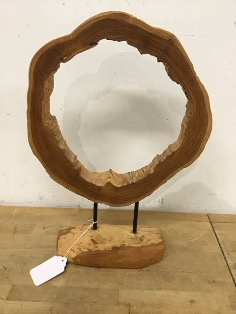 21 Round Wood Sculpture - Handcrafted Artisan Wooden Home Decor for Wall & Tabletop Display | Perfect for Living Room, Bedroom, Office & Gift Giving