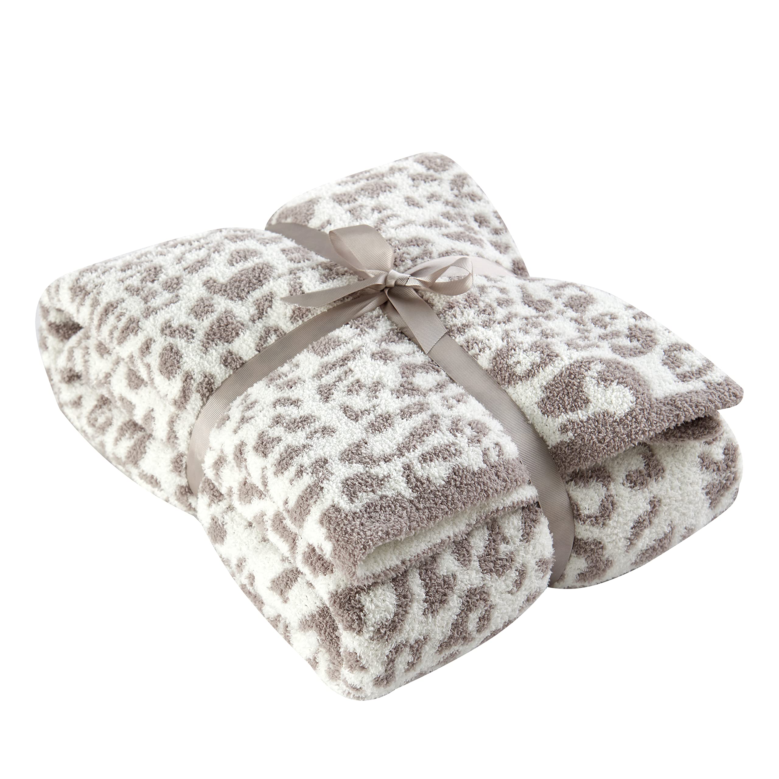 100% Polyester Microfiber Fluffy Leopard Print Knitted Blanket - Super Soft Cozy Lightweight Throw Blanket for Baby (30