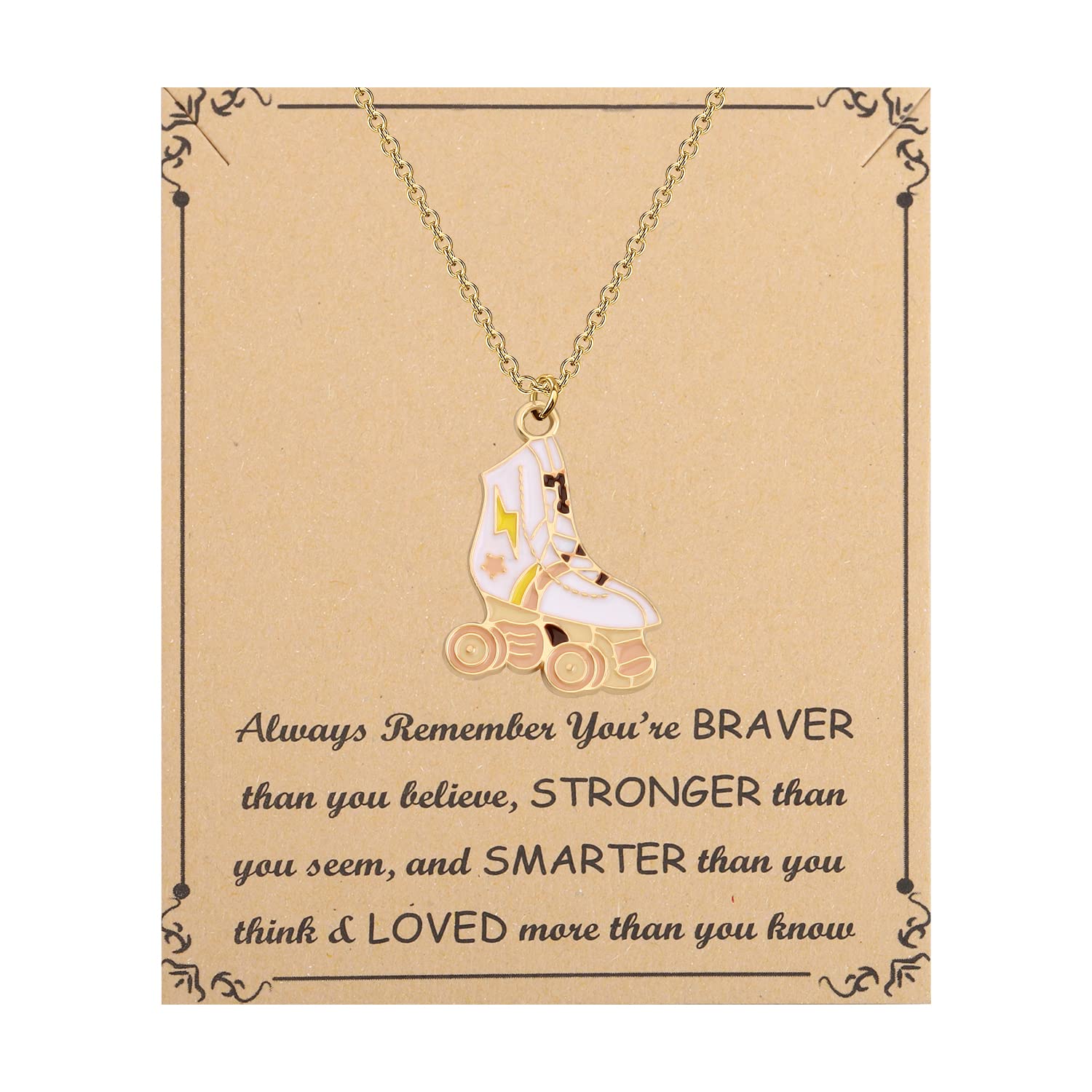 FUSTMW Roller Skate Necklace Pendant - Stainless Steel Jewelry Gift for Roller Skating Lovers - Perfect for Birthdays, Anniversaries & Skating Events