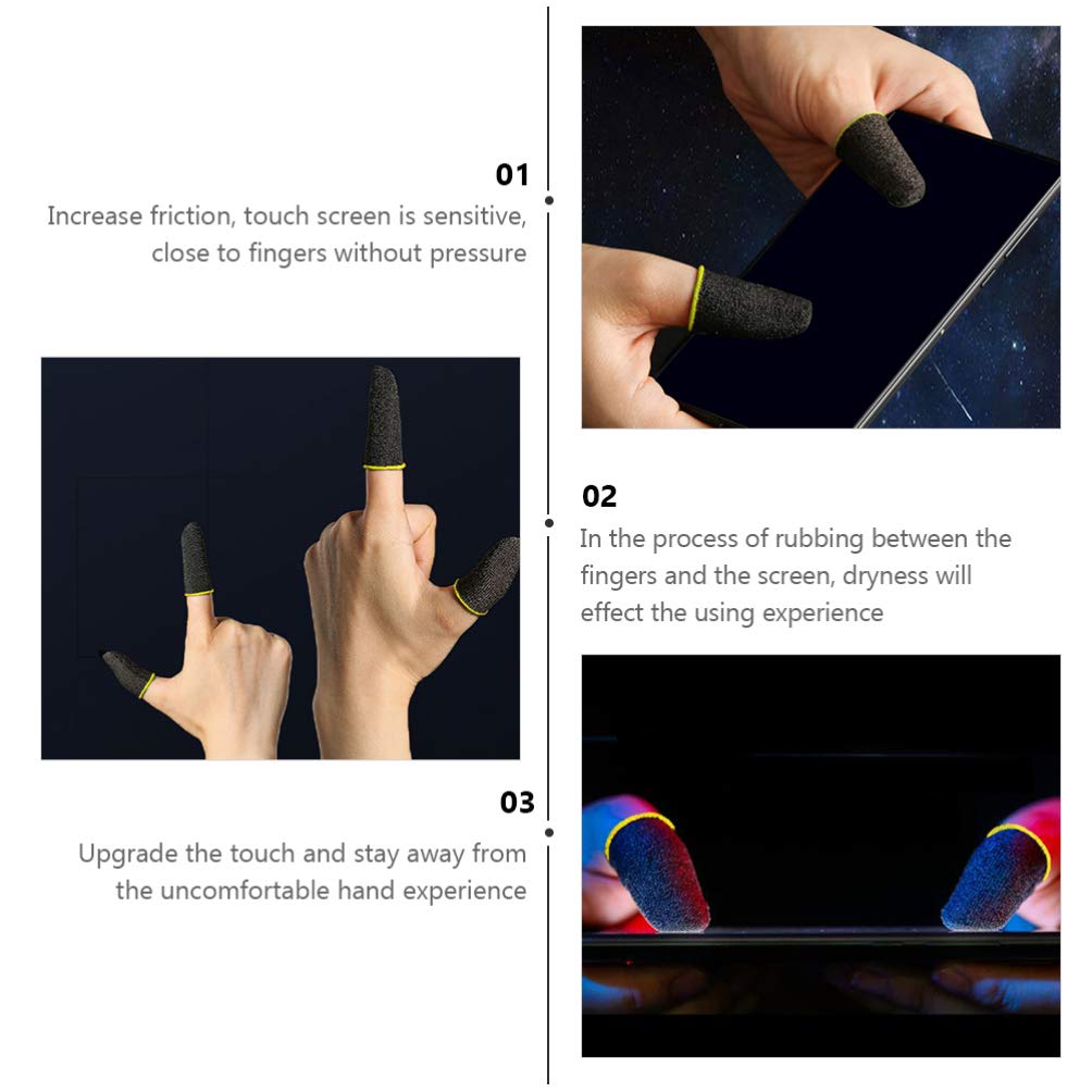 UKCOCO 10-Pack Anti-Sweat Gaming Finger Sleeves - Breathable Fiber Touchscreen Gloves for Mobile Gaming, Esports & Pro Gamers - Perfect for PUBG, Fortnite, COD & Long Gaming Sessions