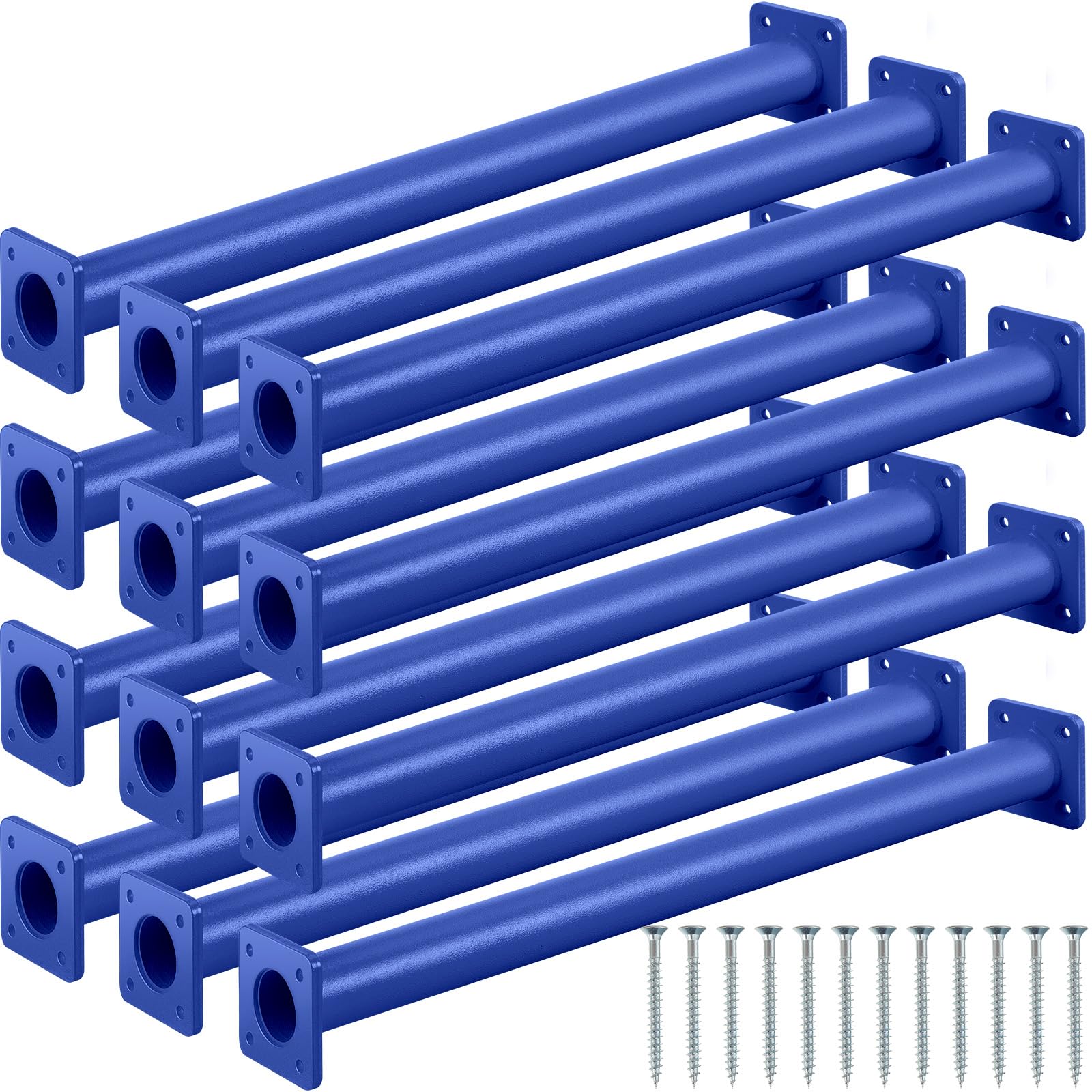 Dunzy 12 Pack Monkey Bars Swing Set Accessories - 16.5 Inch Blue Steel Monkey Bars with Screws & Mounting Plates for Backyard Playground Equipment - Perfect for Kids Outdoor Play, Jungle Gym & Swing Set Upgrades