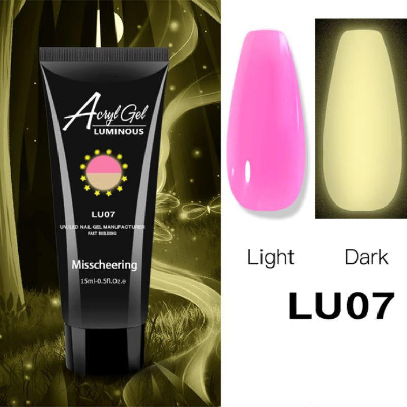 PolyGel Gel In A Tube - Glow in The Dark Nail Extension Kit for DIY Manicures at Home | Perfect for Halloween, Parties & Nighttime Nail Art