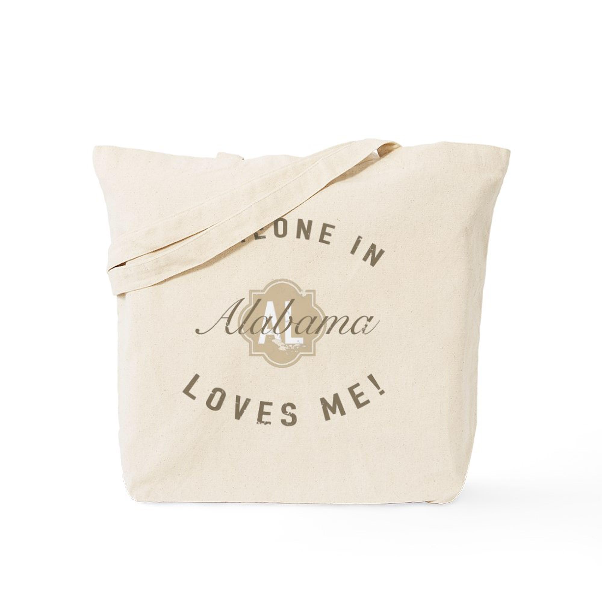 Reusable Natural Canvas Tote Bag - Someone in Alabama Design | Eco-Friendly Shopping Bag for Groceries, Beach, Work & Travel