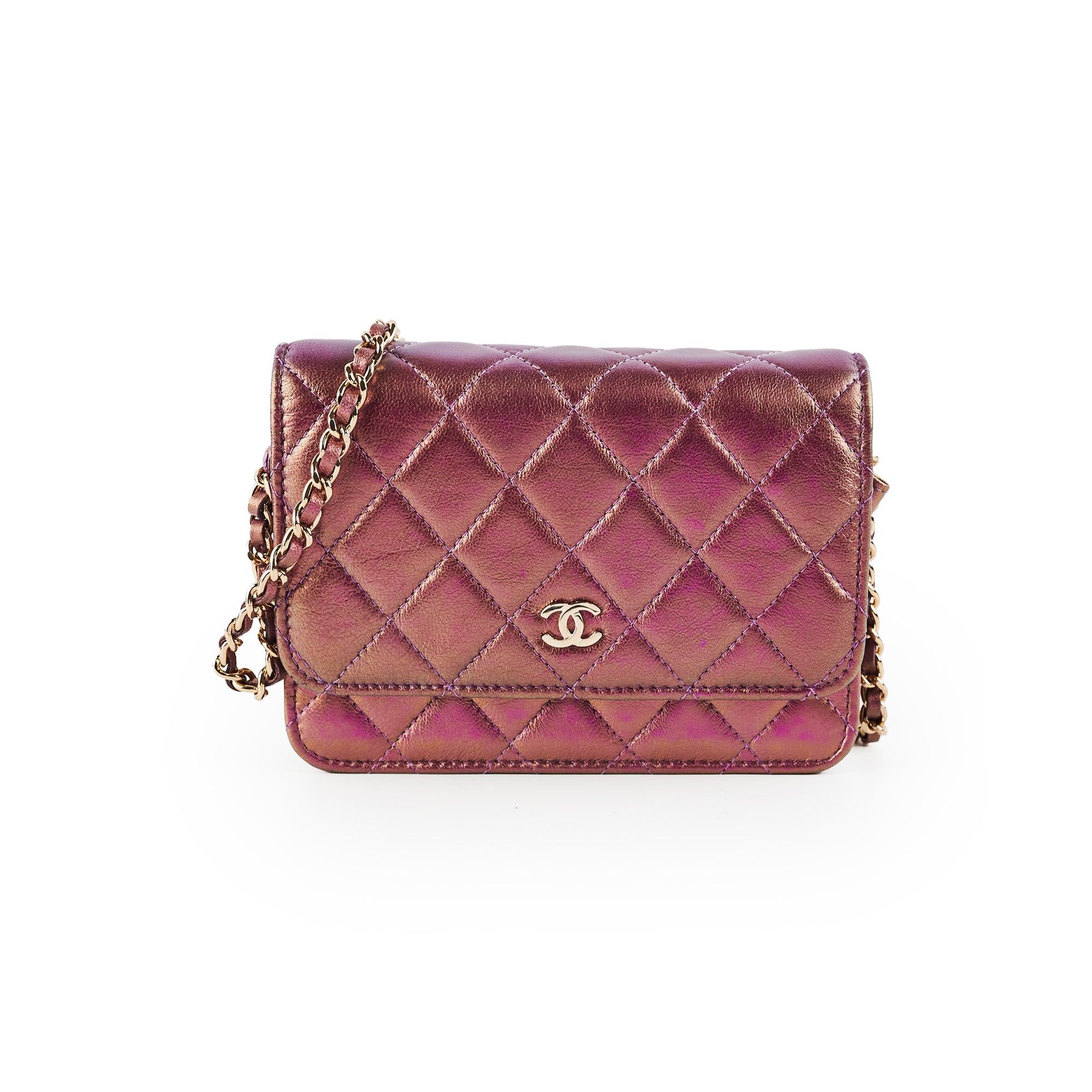 Chanel Mini Wallet On Chain WOC in Purple | Crossbody Bag with Chain Strap | Perfect for Parties, Date Nights & Everyday Use