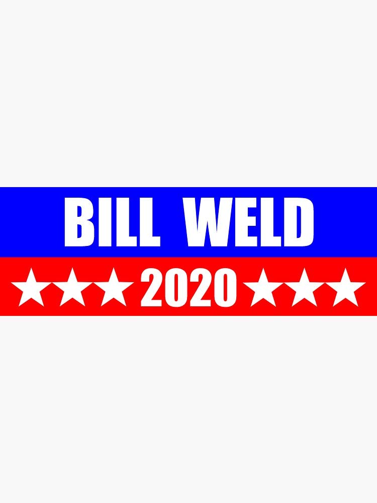 Bill Weld for President 2020 - Republican Political Sticker Decal for Cars, Windows, Trucks, Mugs & Shirts - Funny Bumper Sticker for Election Campaigns & Conservative Supporters