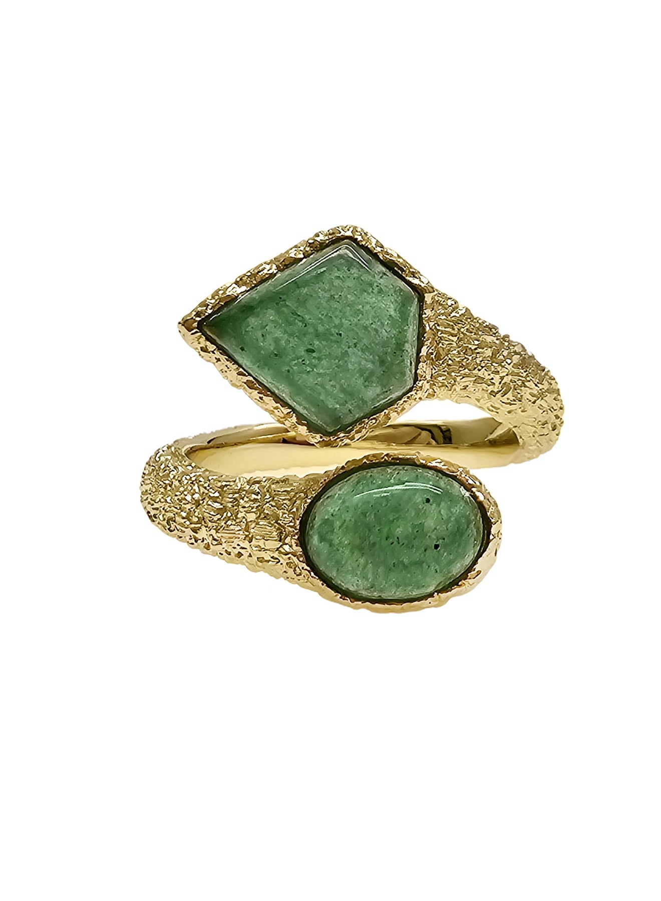 Green Agate Open Ring PR024 - Elegant Adjustable Gemstone Jewelry for Women, Perfect for Casual Wear, Boho Style & Everyday Fashion Accessories