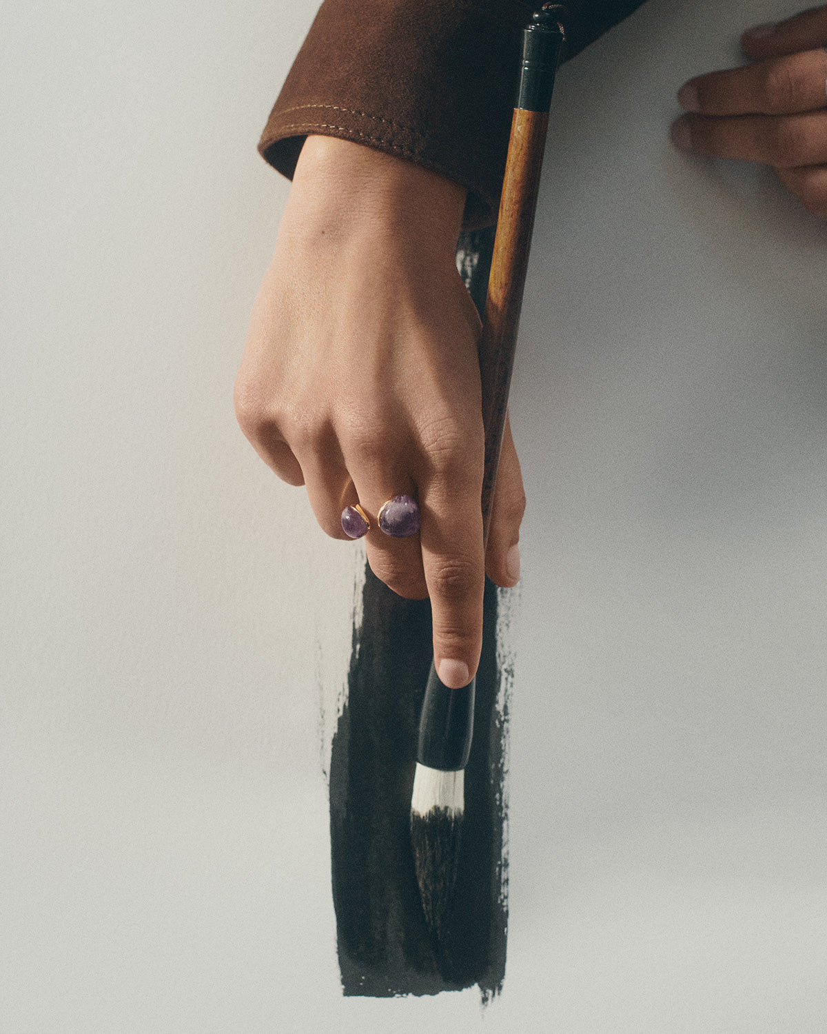 GRID 4 Amethyst Gravity Ring - Healing Crystal Jewelry for Stress Relief & Energy Balance | Perfect for Meditation, Yoga & Spiritual Wellness