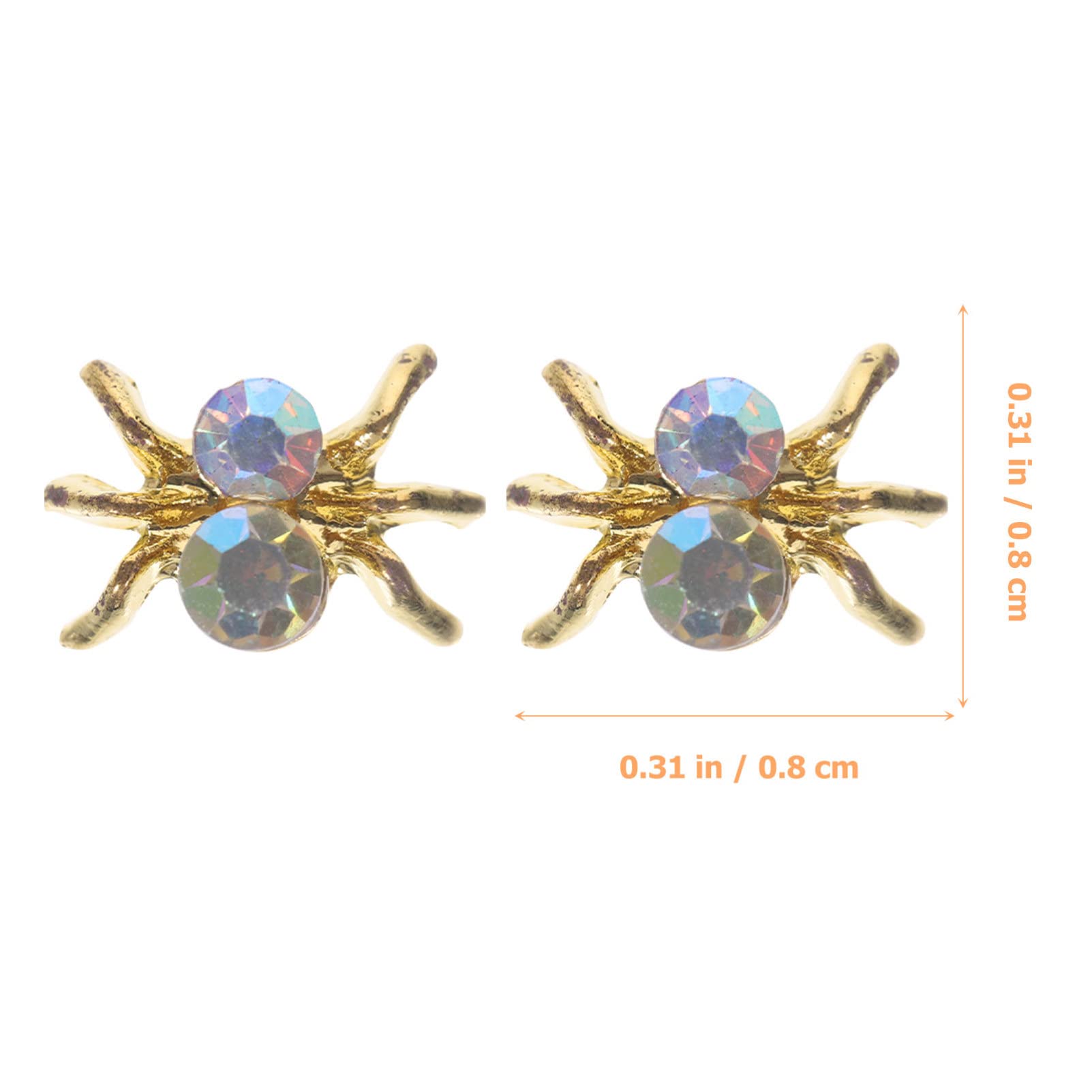 100PCS Spider Nail Charms - Flatback Rhinestone Gems for Nail Art, Phone Case Decor, DIY Jewelry Making | Halloween, Gothic, Punk Style Nail Accessories