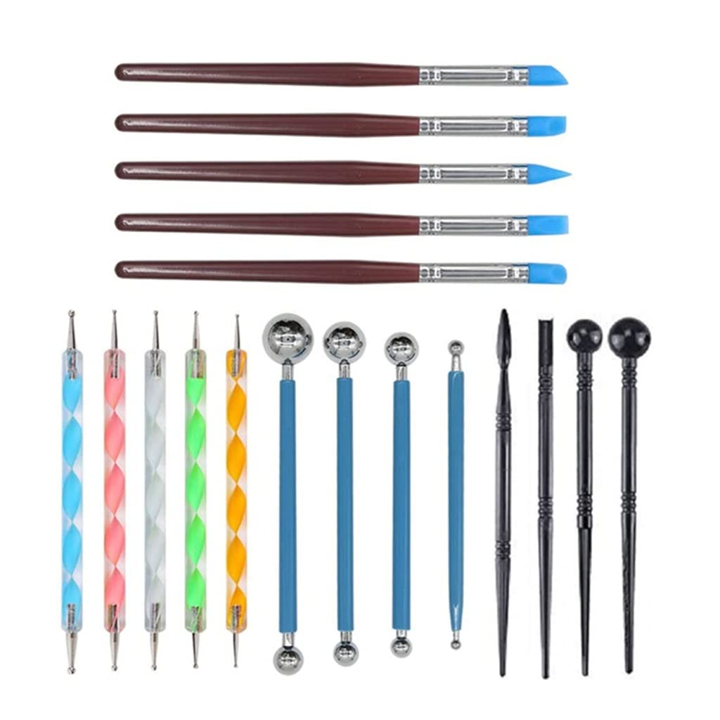 **18Pcs ASLR Pottery Tool Set - Clay Modeling, Carving, Rock Painting & Mandala Dotting Kit for Ceramic, Polymer & Ball Sculpting | Perfect for DIY Crafts, Ceramic Art & Home Decor Projects (Color: B)**