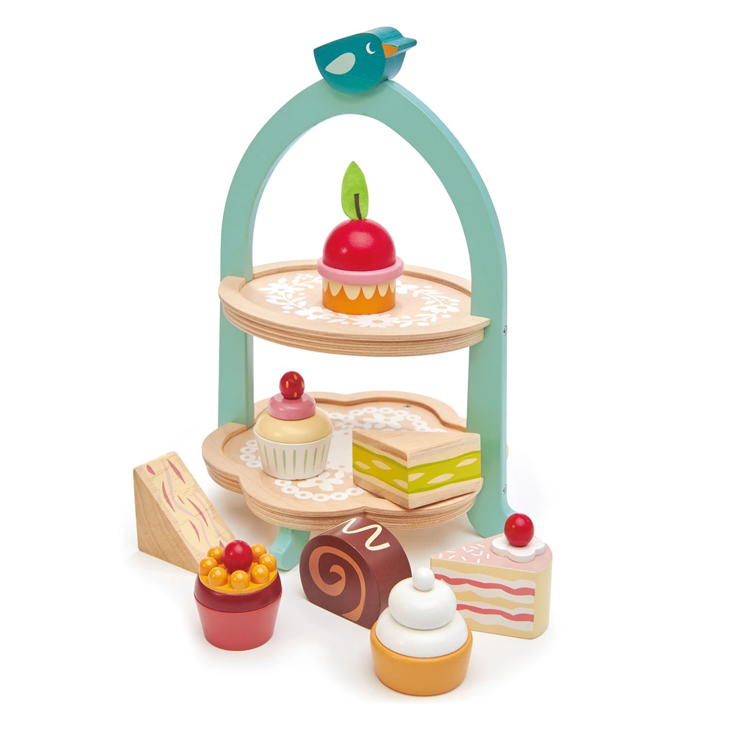 Elegant Birdie Afternoon Tea Stand - 3-Tier Serving Tray for Tea Parties, Desserts & Snacks - Perfect for Bridal Showers, Garden Parties & High Tea Events