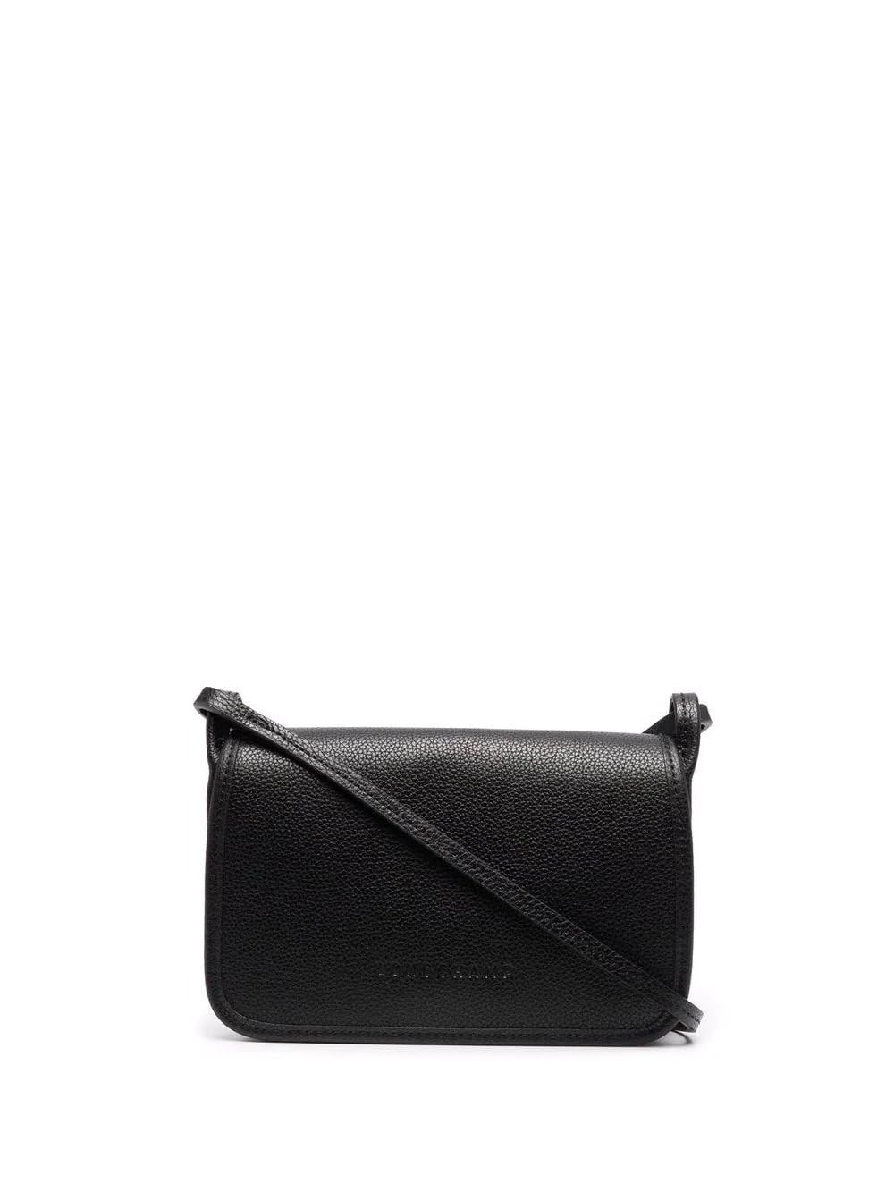 Longchamp Le Foulonne Genuine Leather Crossbody Bag for Women - Stylish Black Shoulder Purse | Perfect for Work, Travel & Everyday Use