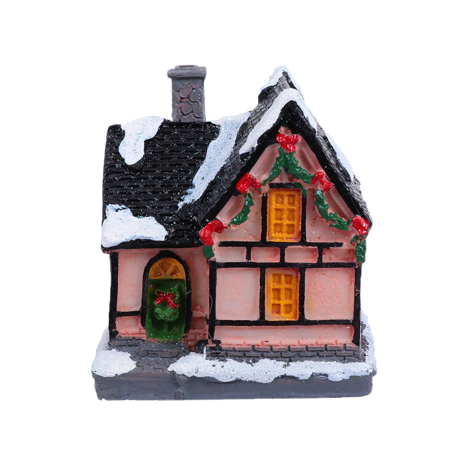 Scicalife Christmas Village Houses Set with Warm LED Lights - Miniature Winter Town Decor for Holiday Tabletop, Mantel, and Home Display