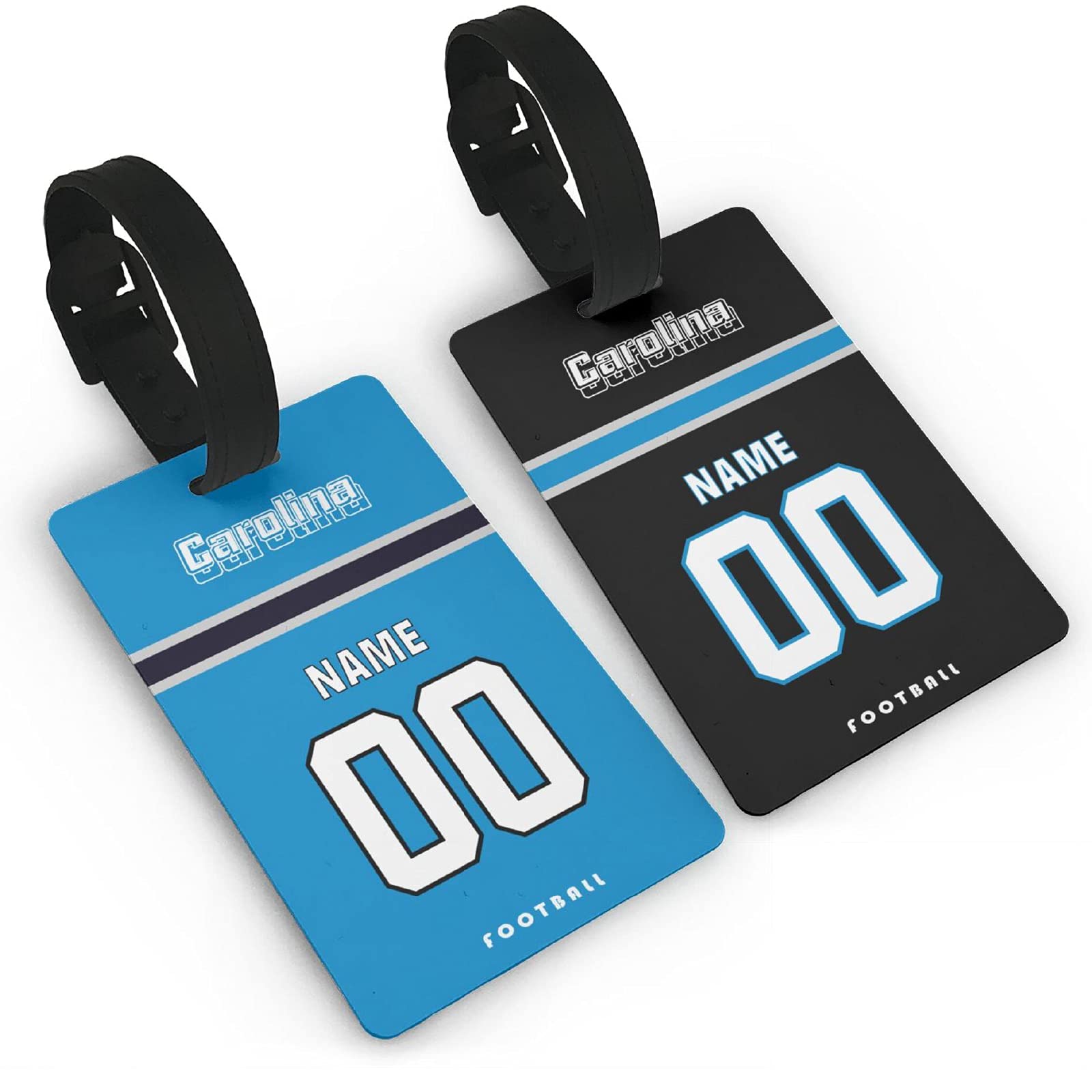 Personalized Custom Luggage Tags for Men - Set of 2 with Any Name & Number - Durable Travel Accessories - Perfect Gift for Frequent Travelers, Business Trips & Vacation