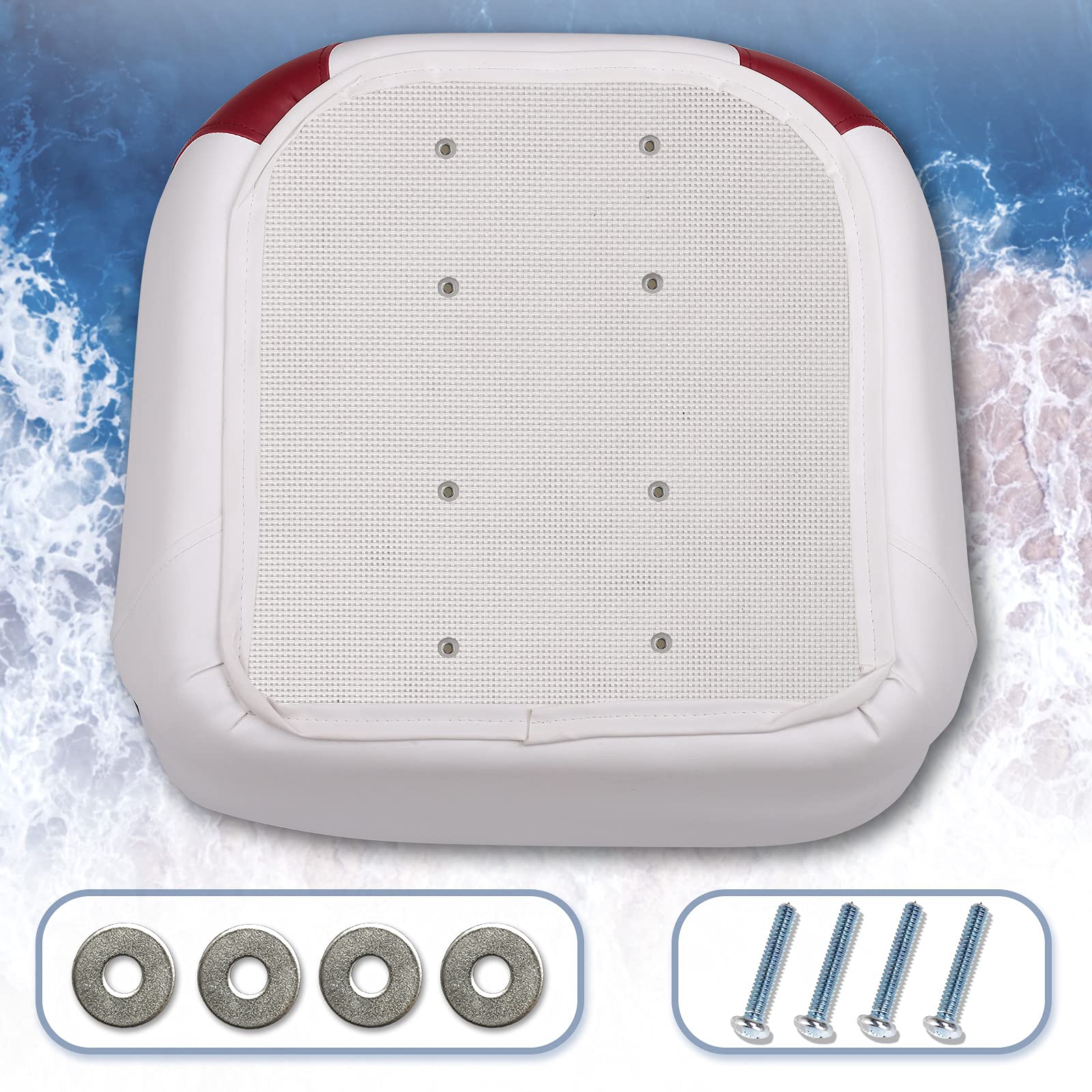 Premium Pontoon Boat Captain's Bucket Seat - Heavy-Duty Marine-Grade Swivel Chair with Adjustable Height & Comfort Cushion - Perfect for Fishing, Cruising & Water Sports (Leader Accessories)