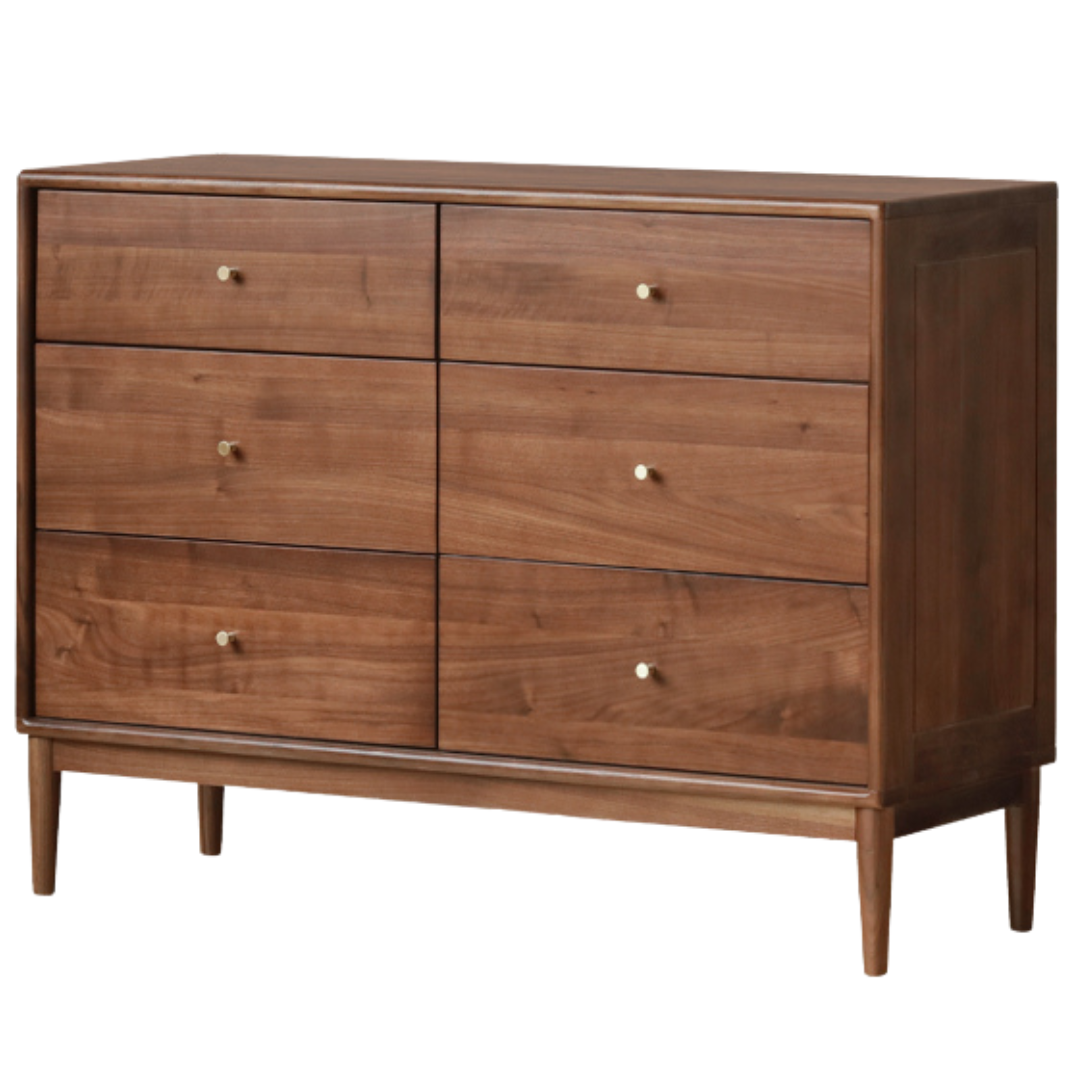 43.7x15.7x32.2 inch / 111x40x82сm / walnut color / black walnut  metal slide six-drawer cabinet