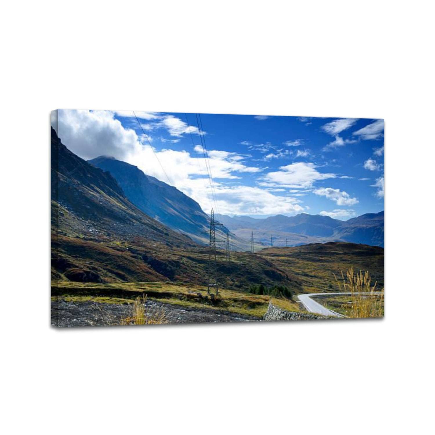 Modern Electricity Pylon Wall Art Canvas Print - Stretched & Framed 24x36