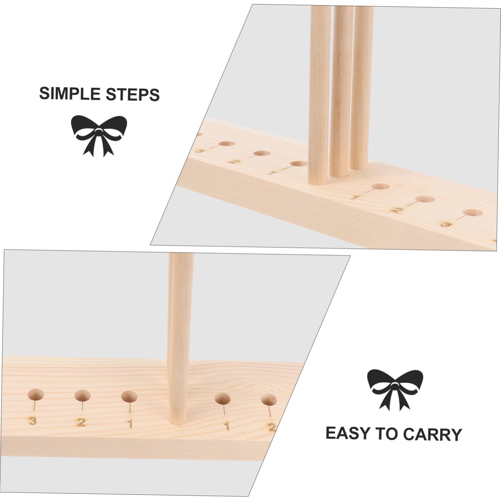 DIY Large Bow Maker Tool - Wooden Ribbon Craft Bow Maker for Wreaths, Gift Wrapping, Hair Accessories & Home Decor - Perfect for Holiday Decorations, Wedding Bows and Craft Projects