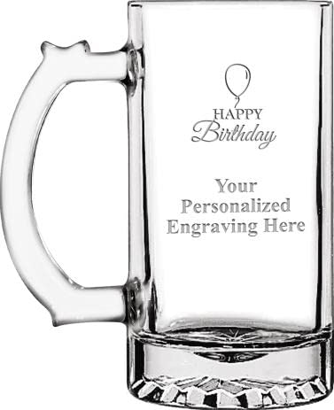 Personalized 16 oz Beer Mugs for Birthday - Custom Laser Engraved Birthday Gift with Free Engraving - Perfect for Birthday Parties, Groomsmen Gifts & Anniversary Celebrations