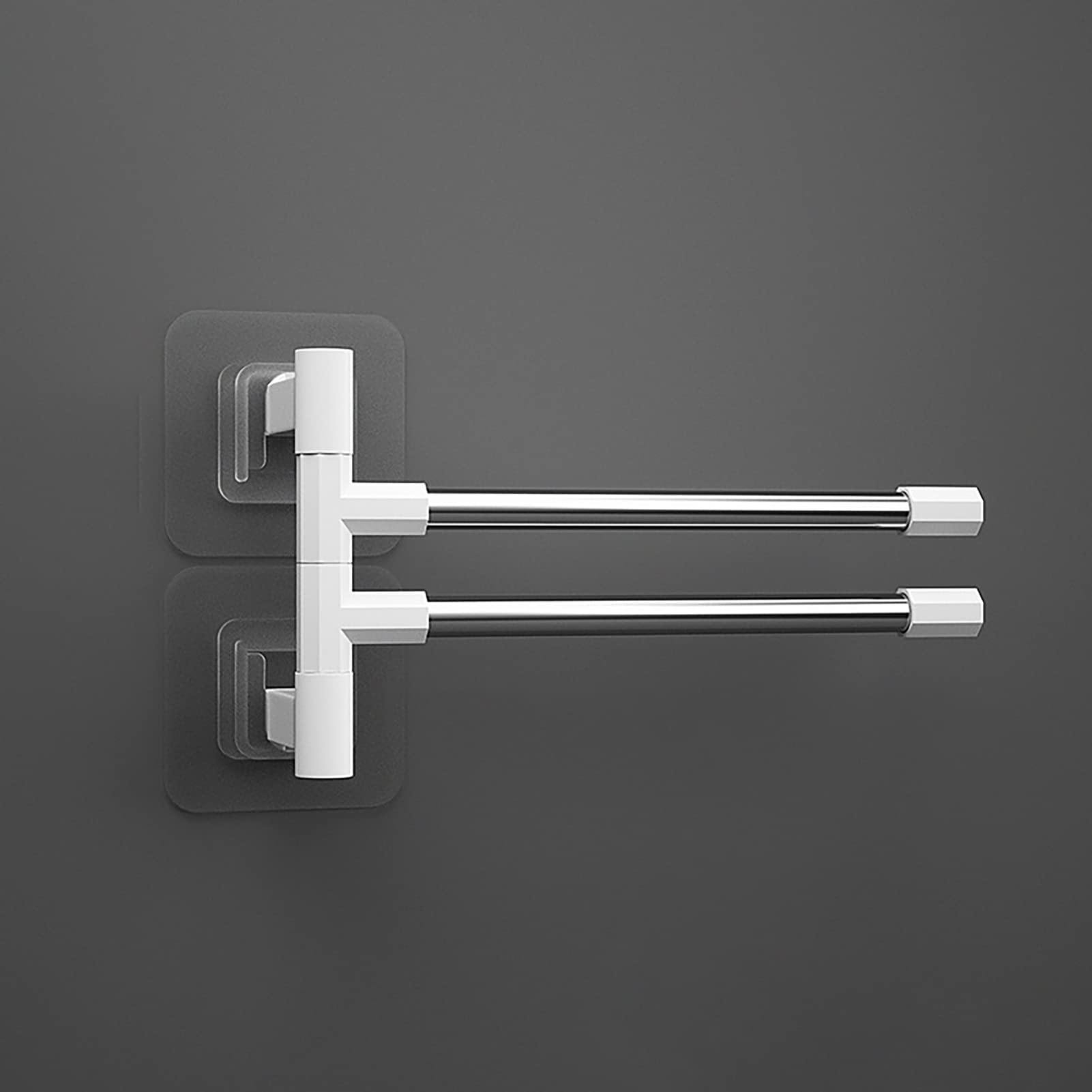Stainless Steel Swivel Wall Mounted Bathroom Towel Rack - Space Saving Towel Bar & Hanger for Hand/Dish Towels - No Drill Installation (Perfect for Small Bathrooms, Kitchens & Laundry Rooms)
