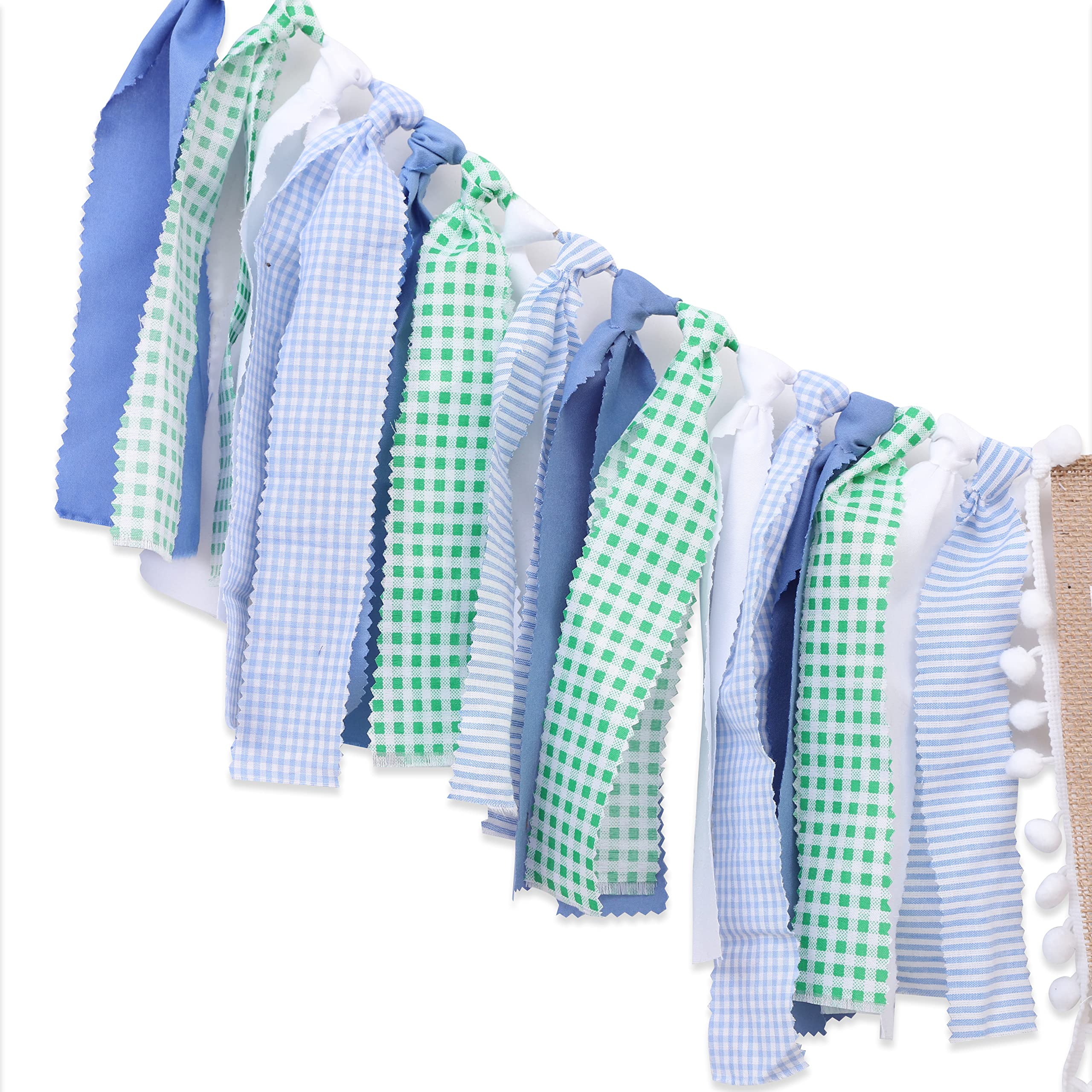 1st Birthday Highchair Banner - Golf Theme Party Decorations for Girls & Boys | Green & Blue Rag Garland Banner for First Birthday, Cake Smash Photos & Fore Par-tee Celebrations | Perfect for Golf-Themed 1st Birthday Parties, Highchair Decor & Photo Backdrops