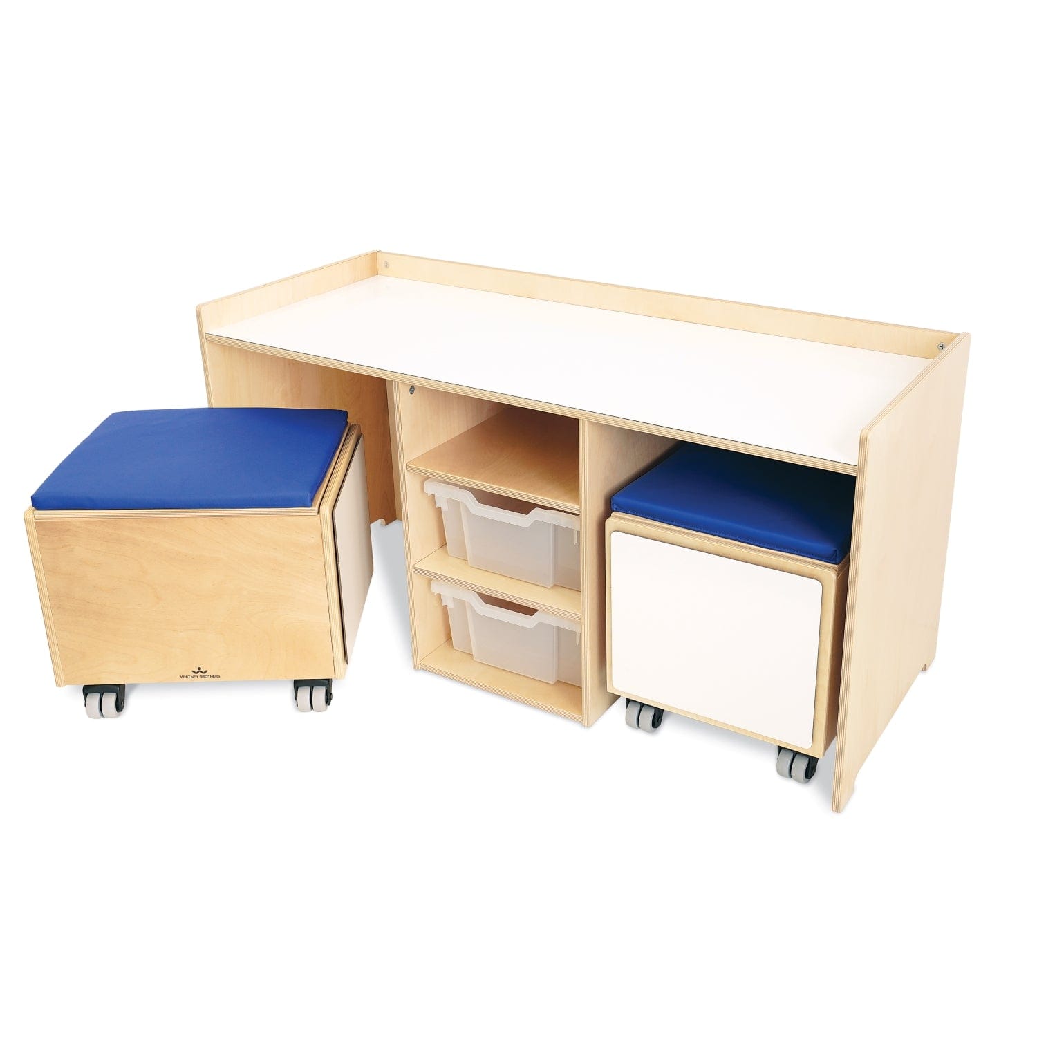 STEM Learning Activity Desk and Mobile Storage Bin Set for Kids - Perfect for Classroom, Homeschool, and Playroom Organization