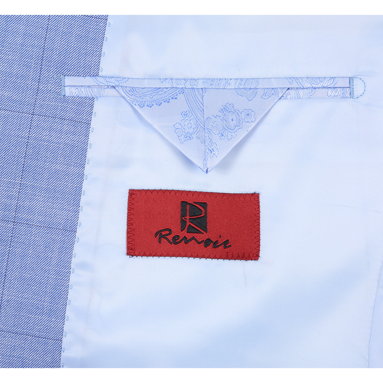Renoir Alessandro Vitello Slim Fit Light Blue Suit for Men | Formal Business Attire & Wedding Occasions | Premium Quality Tailored Suit Jacket & Pants Set