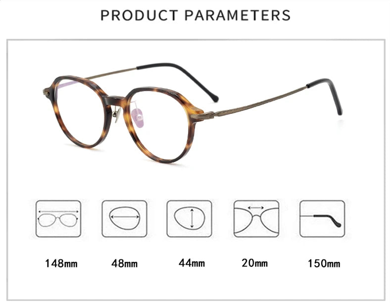 Unisex Black Titanium Acetate Full Rim Flat Top Oval Eyeglasses Frame 19834 | Lightweight & Durable | Perfect for Work, Reading & Fashion Accessories
