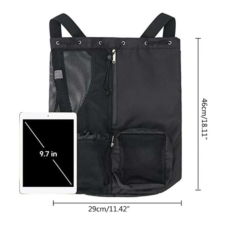 Waterproof Mesh Swim Bag with Wet Pocket - Drawstring Backpack for Swimming, Beach & Gym - Lightweight Sports Bag for Swimsuits, Towels & Gear (Ideal for Pool, Vacation & Water Activities)