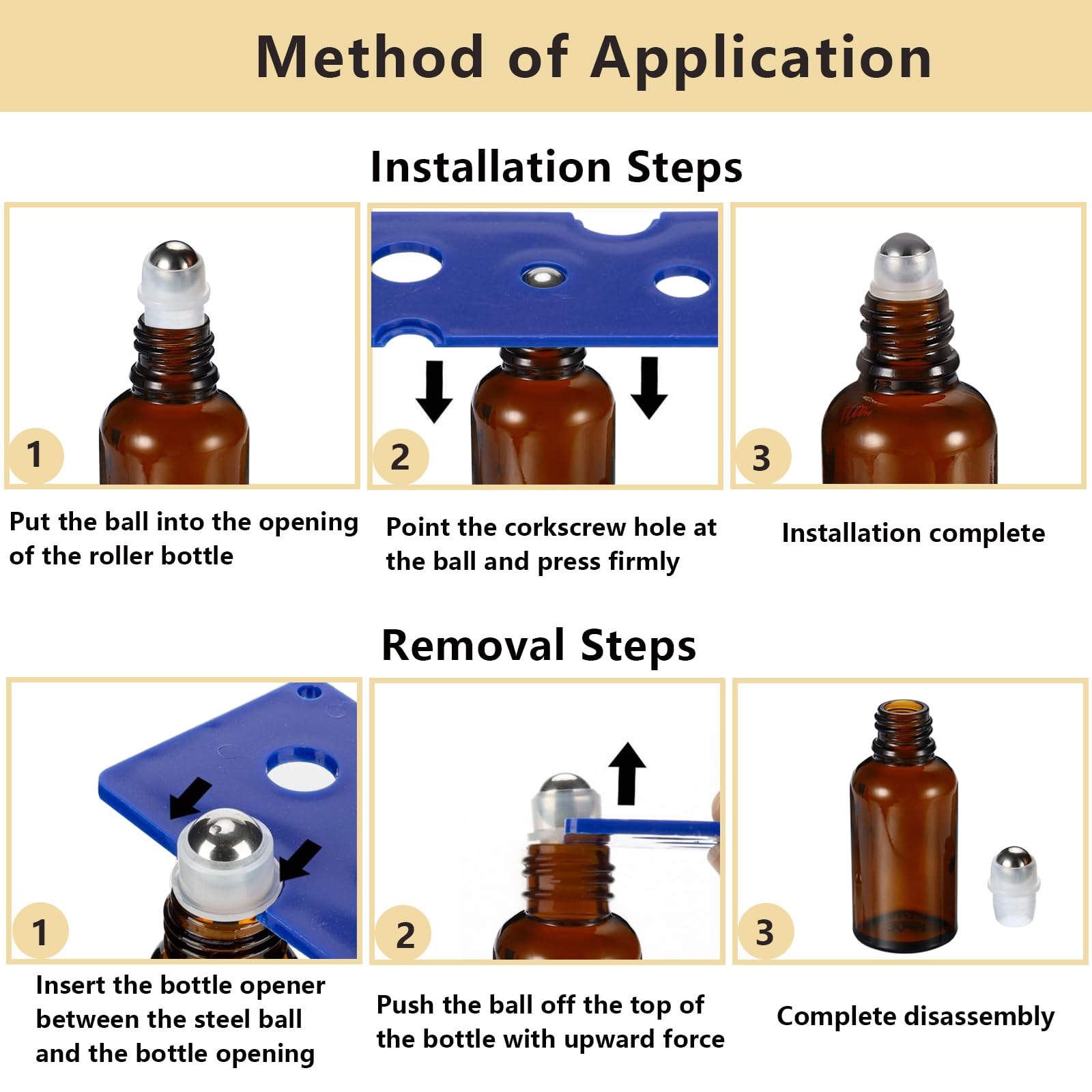 30ML Essential Oil Roller Bottles - 4 Pack Amber Glass Roll On Bottles with Stainless Steel Roller Balls for Perfume, Aromatherapy & DIY Blends - Includes Opener, Funnel & Dropper - Perfect for Travel, Gifts & Home Use