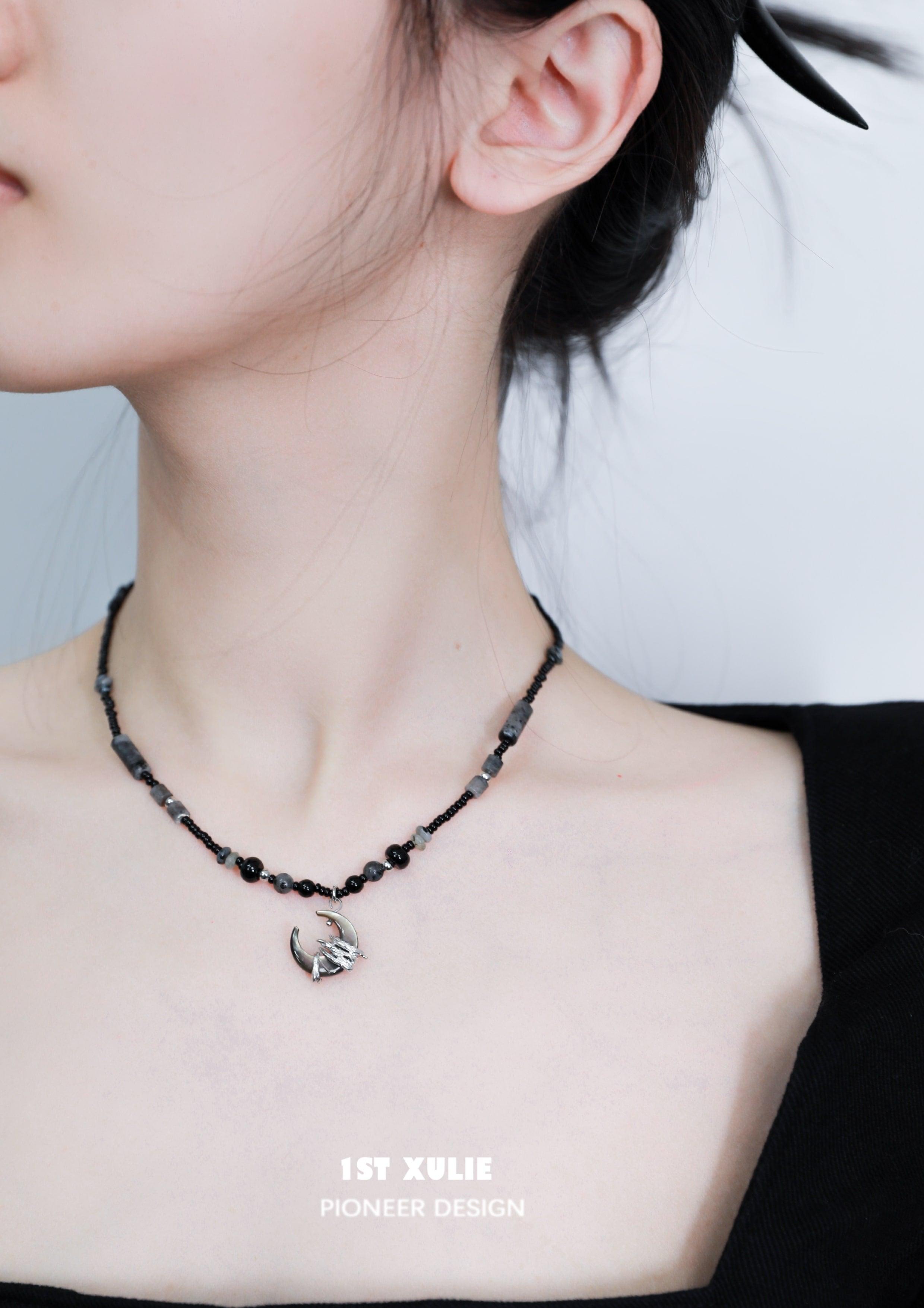 Vintage Sterling Silver Agate Necklace - Handmade Moonstone Jewelry for Women, Boho Chic Pendant Necklace | Perfect for Everyday Wear, Gift Giving & Special Occasions