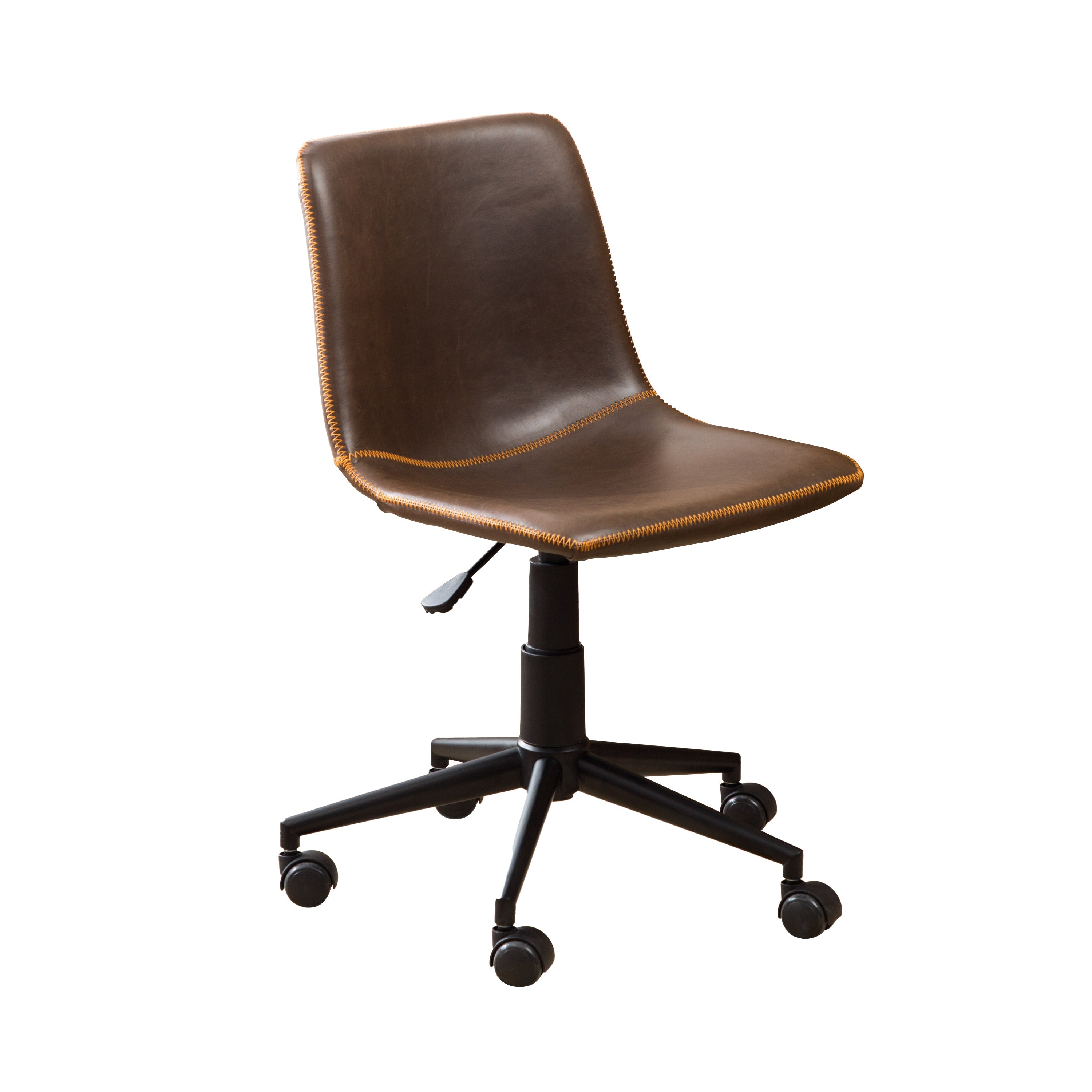 Roundhill Furniture Cesena 360 Swivel Office Chair - Adjustable Height PU Leather Executive Desk Chair with Air Lift Technology for Home & Office Workspace
