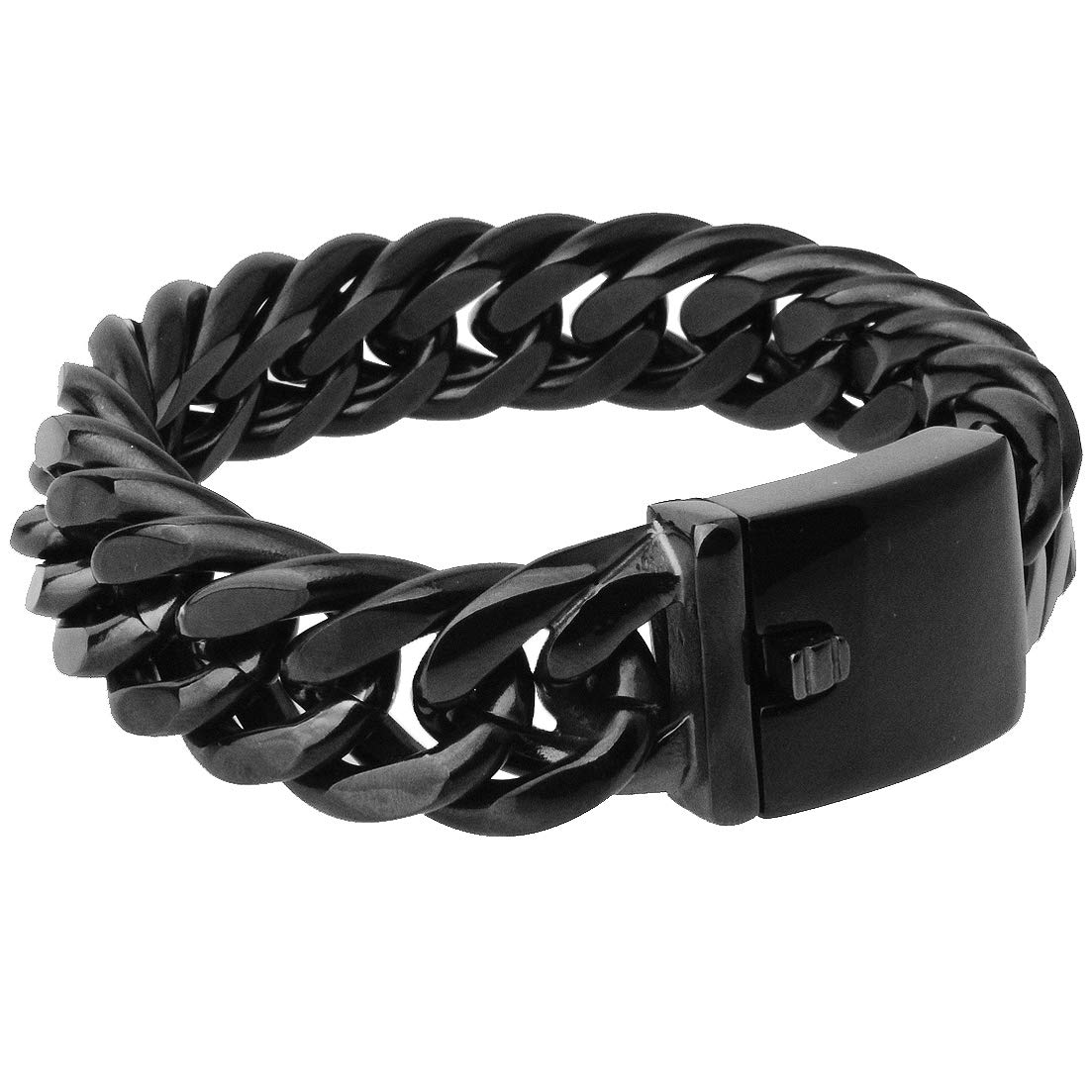 Chunky Black Stainless Steel Cuban Link Chain for Men - Stylish & Durable Necklace for Everyday Wear
