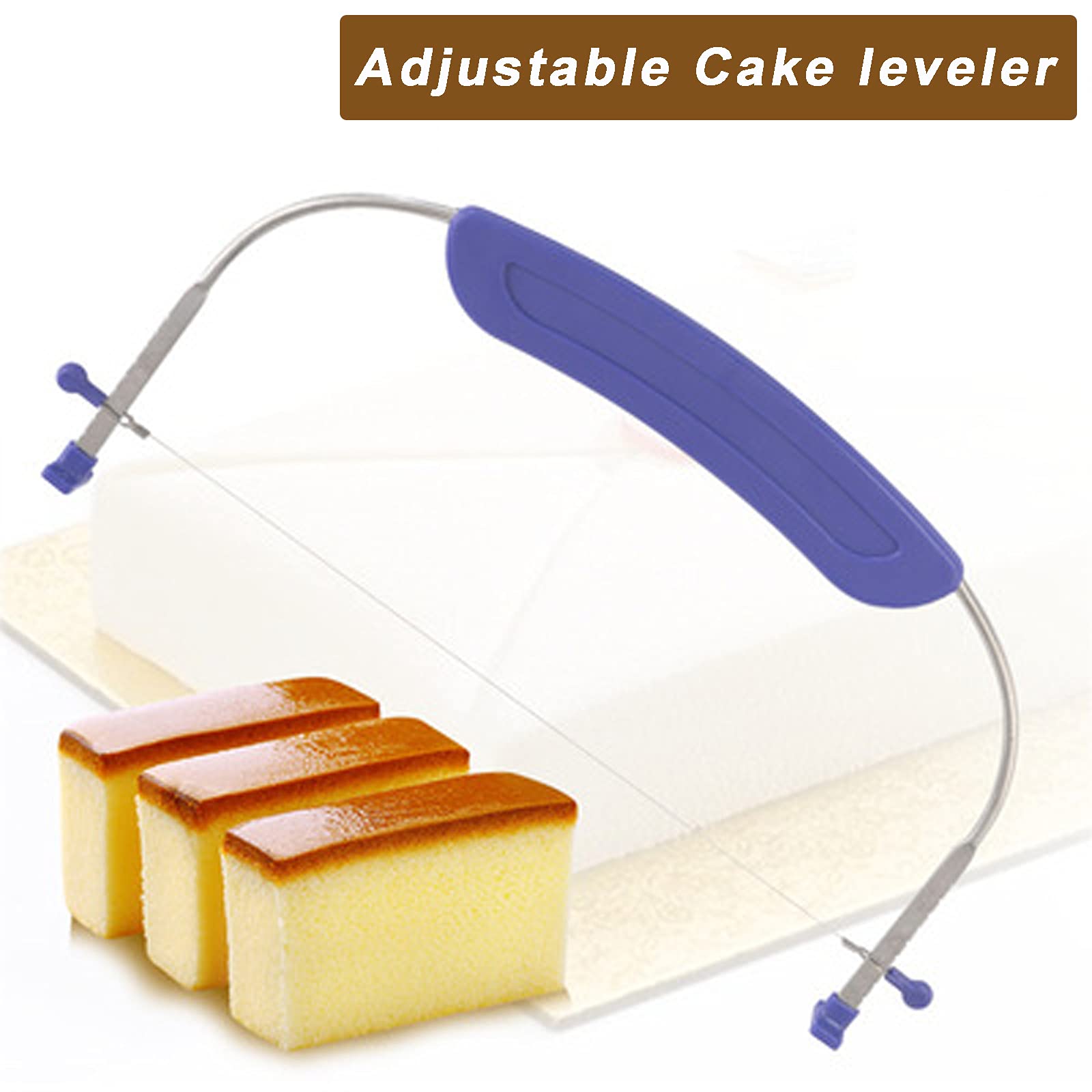 WAFJAMF Adjustable Cake Leveler Cutter - Professional 10 Inch Stainless Steel Wire Cake Slicer Tool for Perfect Layer Cakes | Ideal for Wedding, Birthday & Baking Enthusiasts