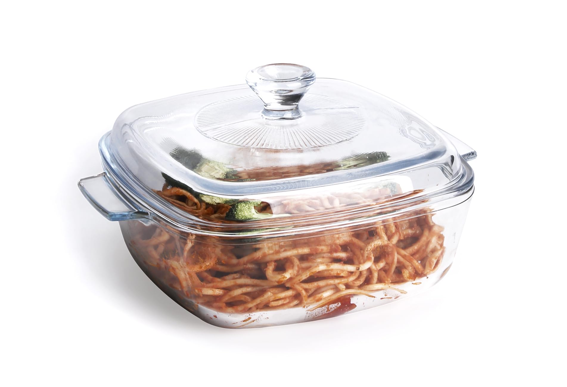 Clear Square Glass Casserole Dish with Lid - 1.2 Quart Oven Safe Baking Pan, Freezer & Dishwasher Friendly - Perfect for Lasagna, Casseroles, Meal Prep & Holiday Cooking