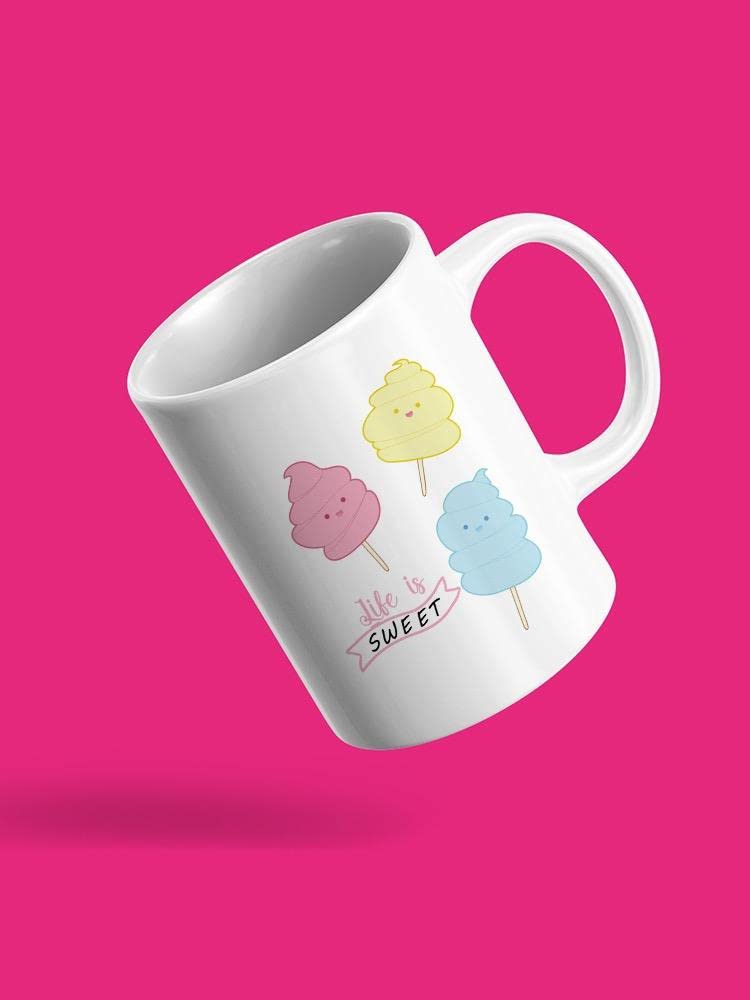 Life Is Sweet Candy Mug - Fun & Colorful Coffee Cup for Hot Drinks - Perfect for Gifts, Office Use & Cozy Mornings at Home
