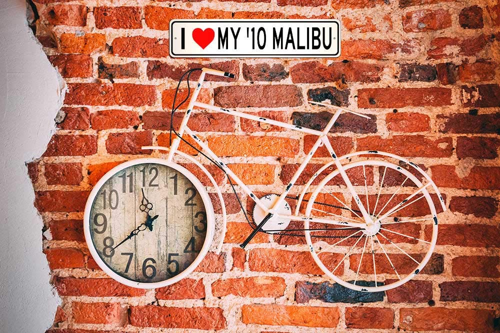 2010-2010 Chevy Malibu 'I Love My Car' Aluminum Garage Sign - 4x18 Inch Rustic Wall Decor for Man Cave, Garage & Auto Shop - Perfect Gift for Car Enthusiasts